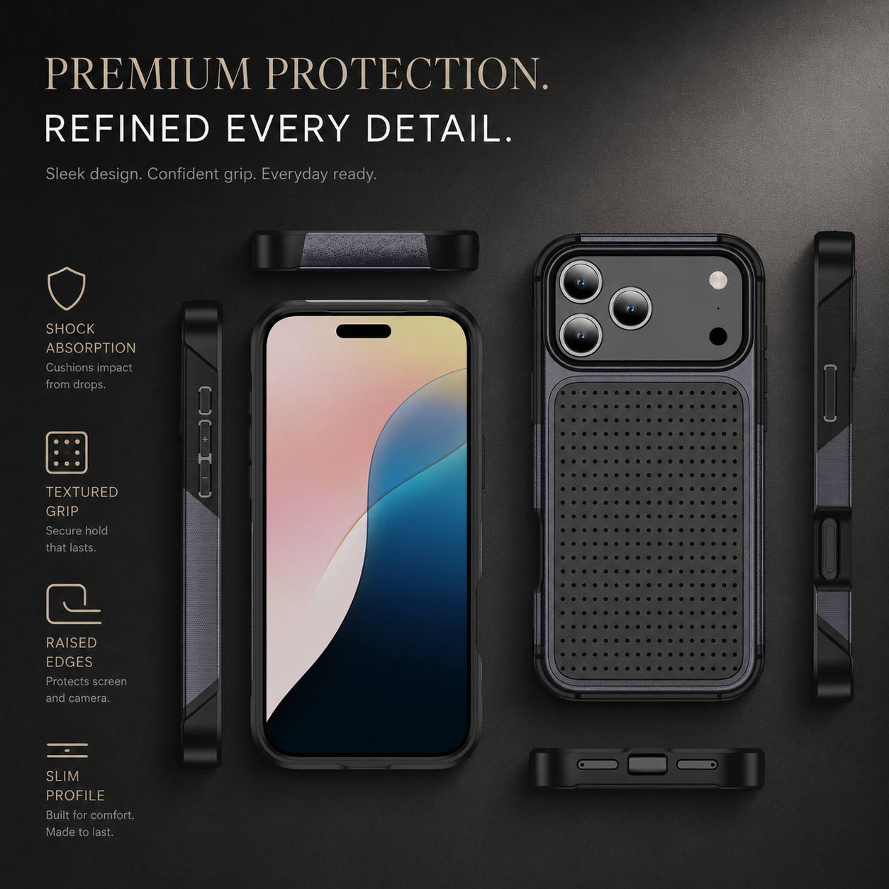 Premium iPhone Case Magnetic Wallet Cover Rugged Armor Shockproof Card Holder Kickstand Protective Cover Non Slip Dual Layer Full Coverage Design