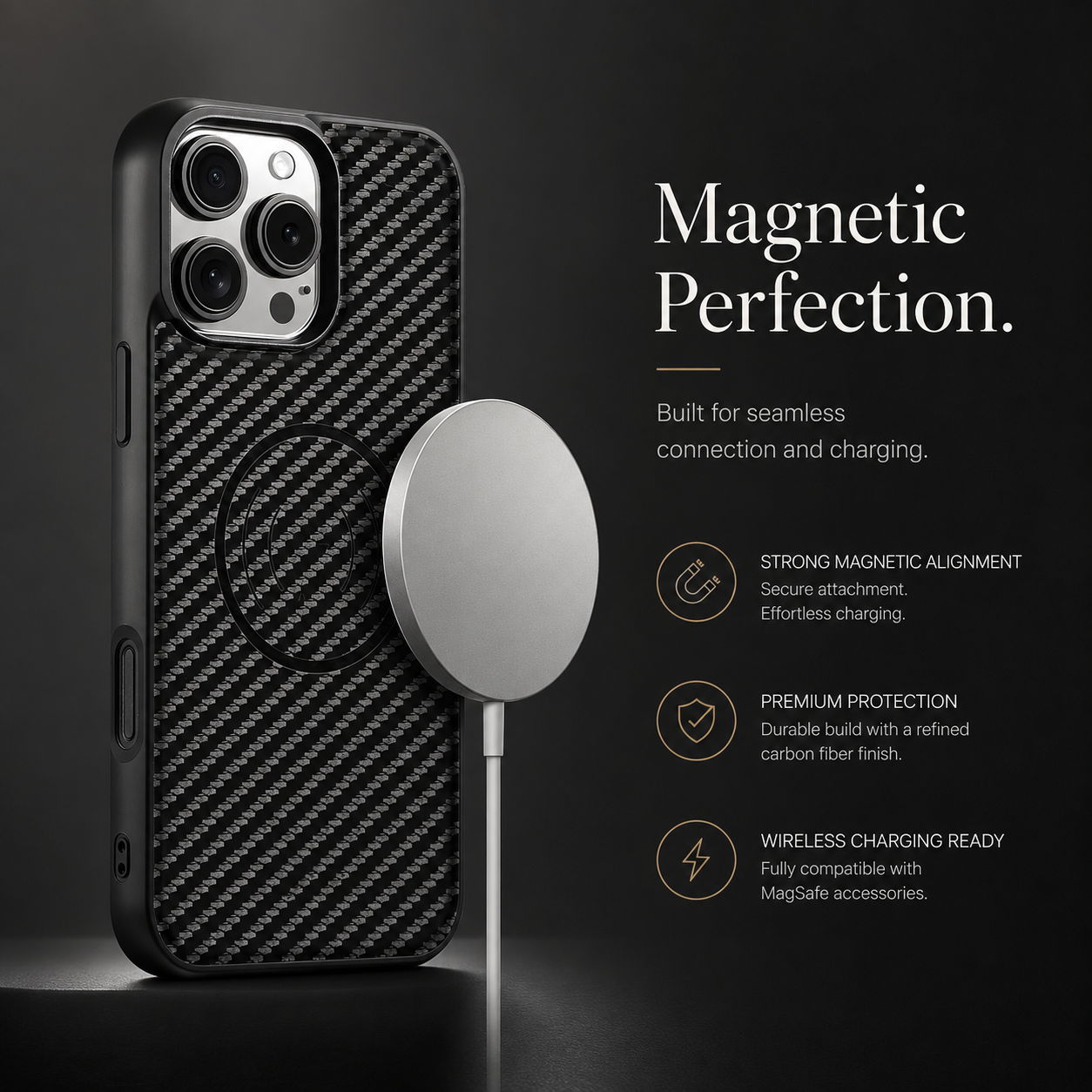 Premium iPhone Case Magnetic Wallet Protective Cover MagSafe Compatible Card Holder Faux Leather Shockproof Stand Function Slim Full Coverage Design