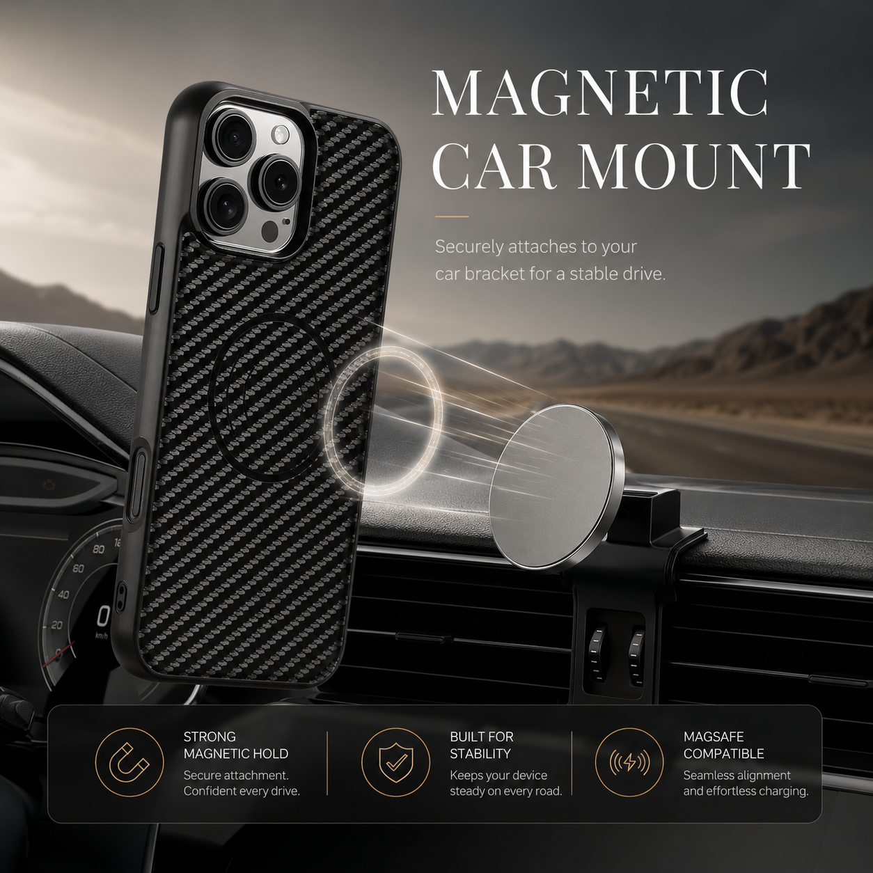 Premium iPhone Case Magnetic Wallet Protective Cover MagSafe Compatible Card Holder Faux Leather Shockproof Stand Function Slim Full Coverage Design