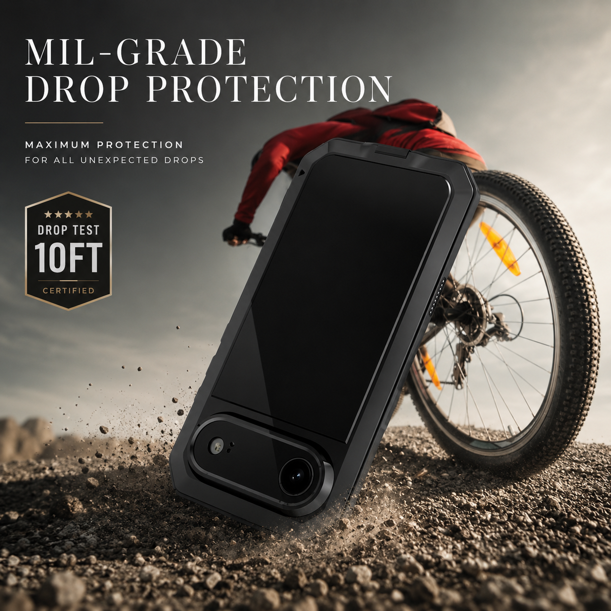 Premium iPhone Case Metal Shockproof Protective Cover Built In Glass Screen Protector Dual Layer PC TPU Rugged Heavy Duty Anti Slip Full Coverage