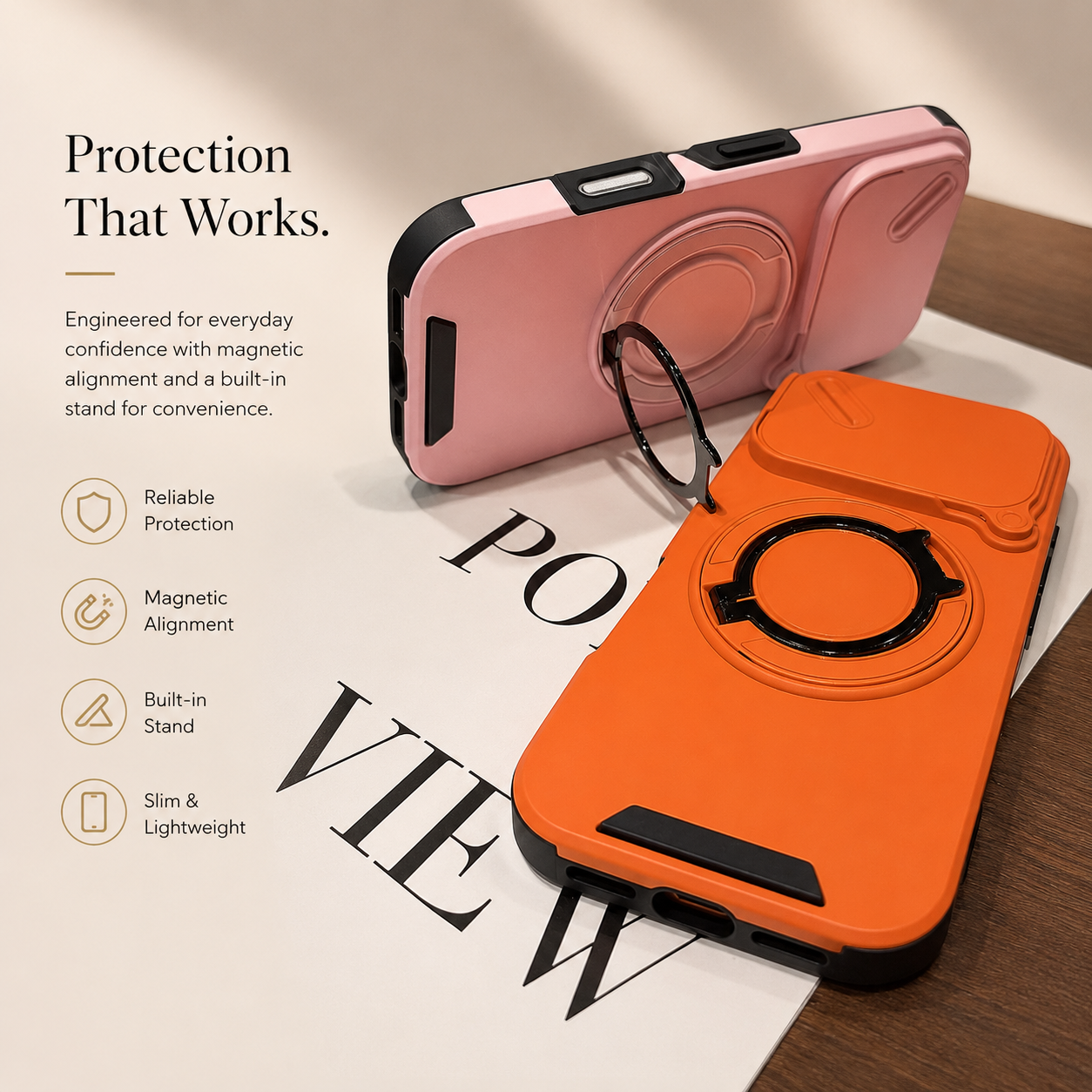 Premium iPhone Case Military Armor Magnetic Ring Cover 360 Rotating Stand Dual Layer Shockproof Camera Lens Protection Rugged Full Coverage