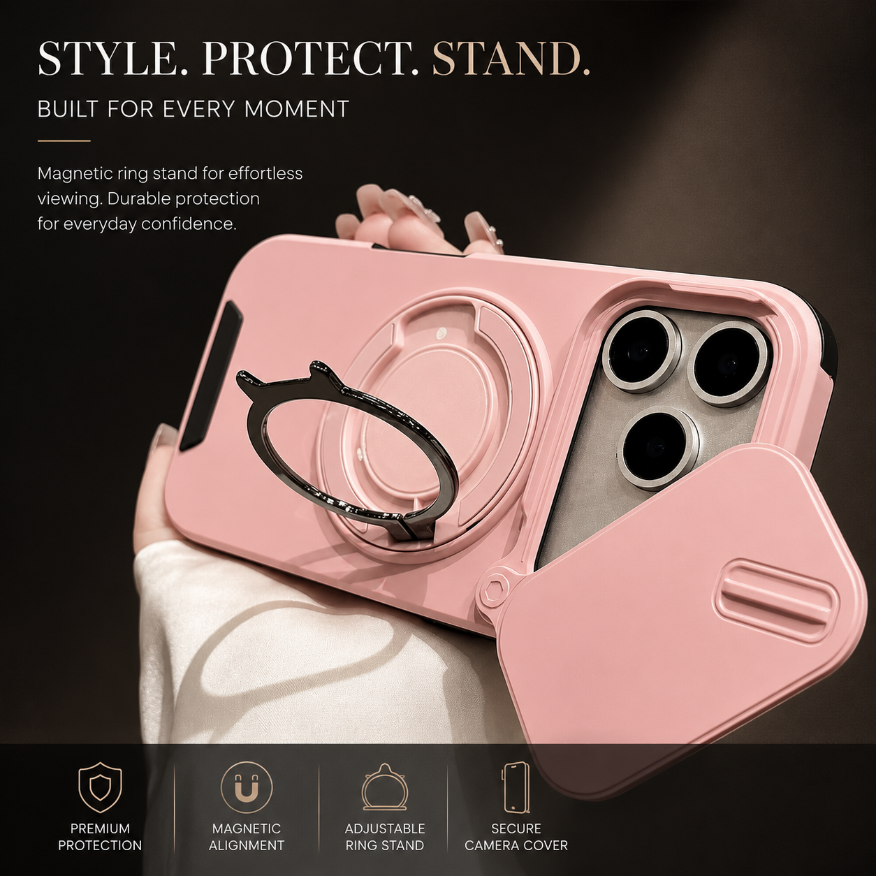 Premium iPhone Case Military Armor Magnetic Ring Cover 360 Rotating Stand Dual Layer Shockproof Camera Lens Protection Rugged Full Coverage