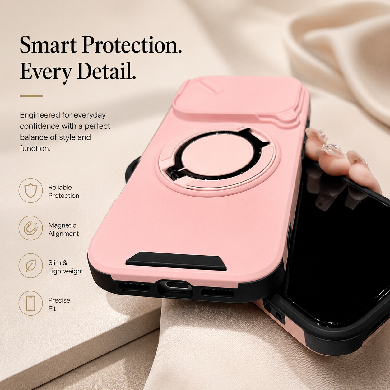 Premium iPhone Case Military Armor Magnetic Ring Cover 360 Rotating Stand Dual Layer Shockproof Camera Lens Protection Rugged Full Coverage