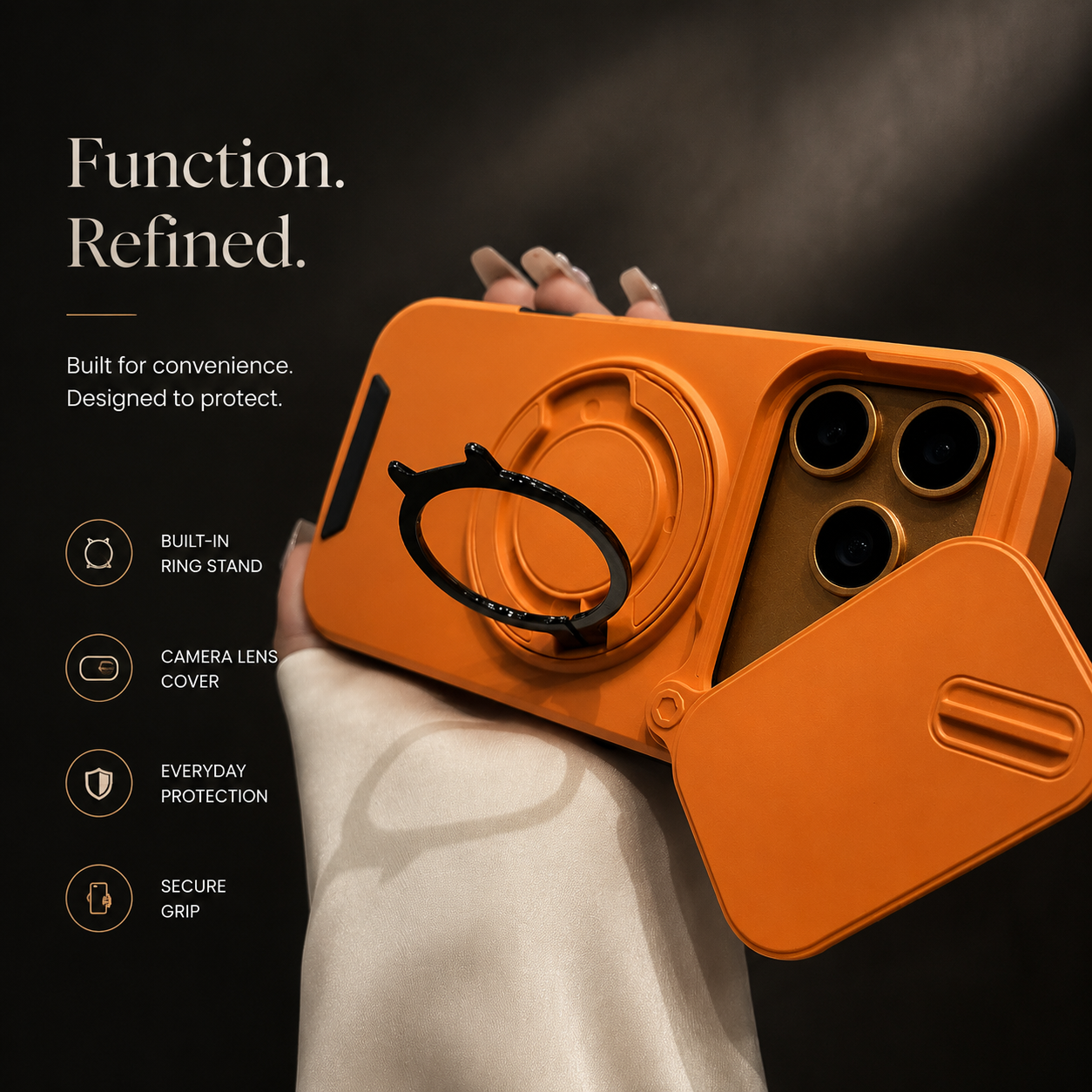 Premium iPhone Case Military Armor Magnetic Ring Cover 360 Rotating Stand Dual Layer Shockproof Camera Lens Protection Rugged Full Coverage