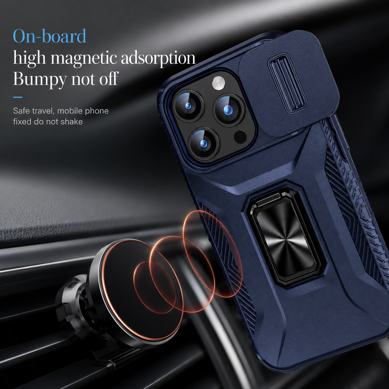 Premium iPhone Case Military Grade Shockproof Protective Cover Slide Camera Lens Protection Rotary Stand Anti Slip Rugged Dual Layer PC TPU Design