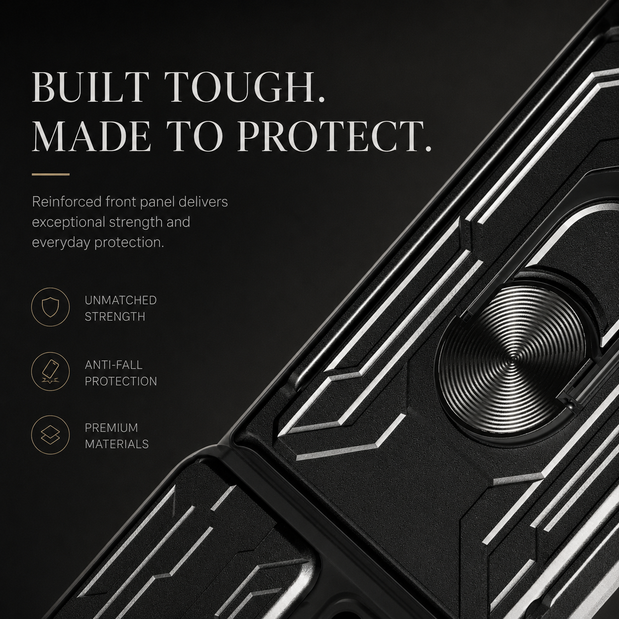 Premium iPhone Case Rugged Armor Cover Shockproof Dual Layer Card Holder 360 Ring Stand Magnetic Mount Full Edge Protection Protective Cover