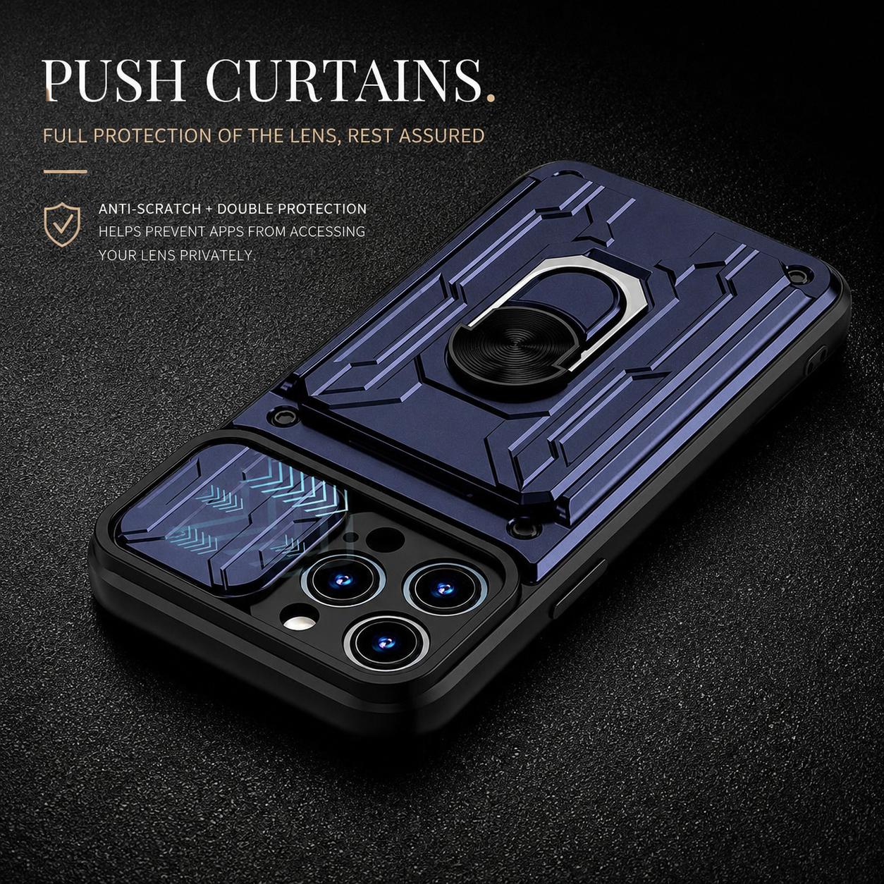 Premium iPhone Case Rugged Armor Cover Shockproof Dual Layer Card Holder 360 Ring Stand Magnetic Mount Full Edge Protection Protective Cover