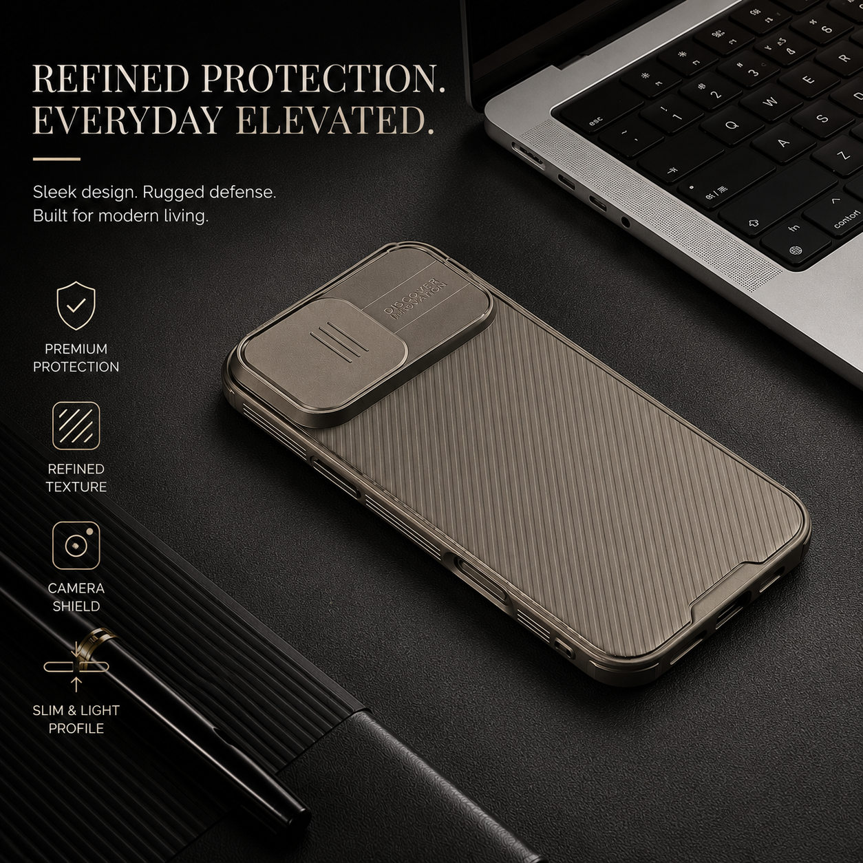 Premium iPhone Case Rugged CamShield Magnetic Protective Cover Sliding Camera Lens Protection Shockproof TPU PC Dual Layer Anti Scratch Full Edge Defense