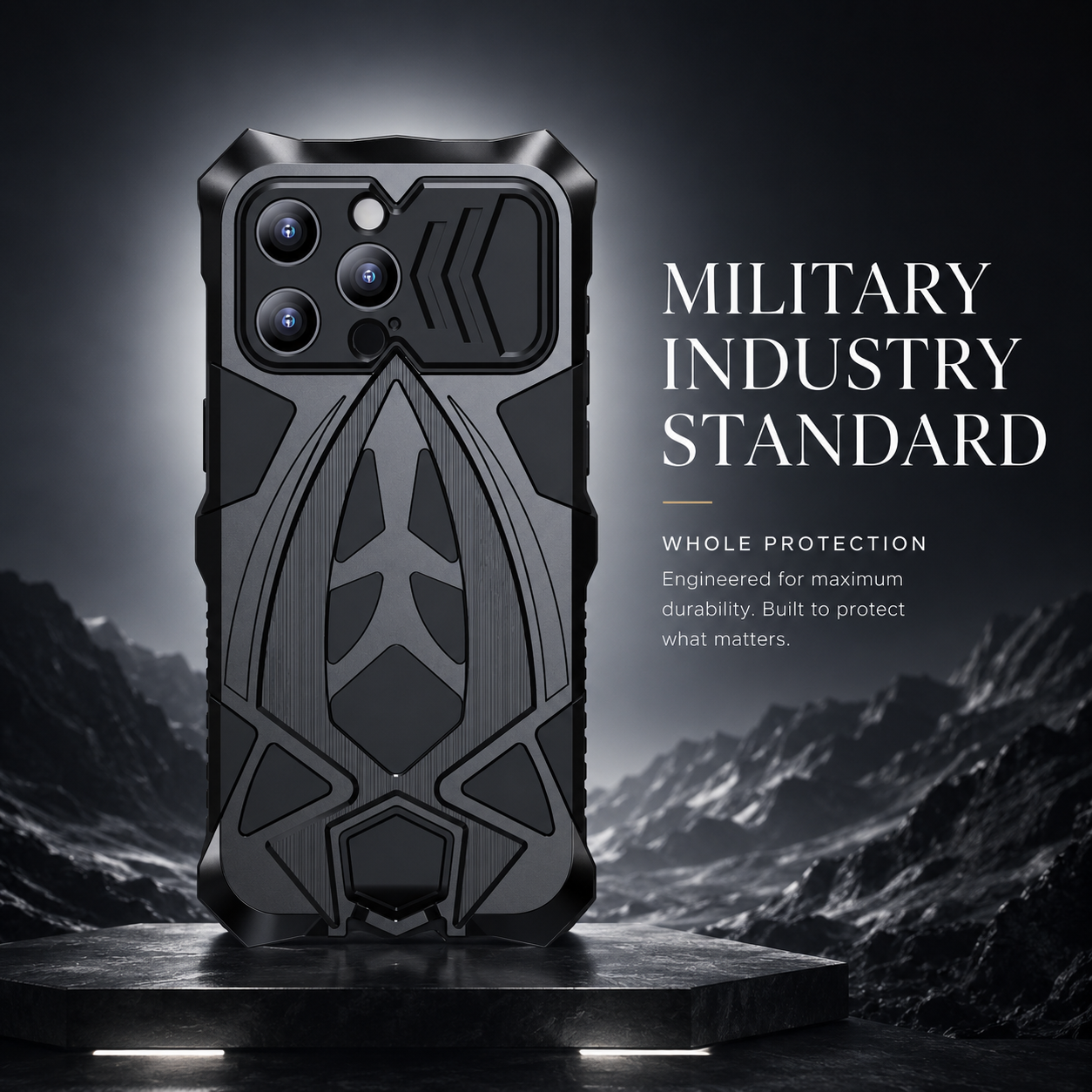 Premium iPhone Case Rugged Metal Frame Armor Protective Cover Camera Lens Protection Shockproof Heavy Duty Anti Scratch Dustproof Full Edge Defense