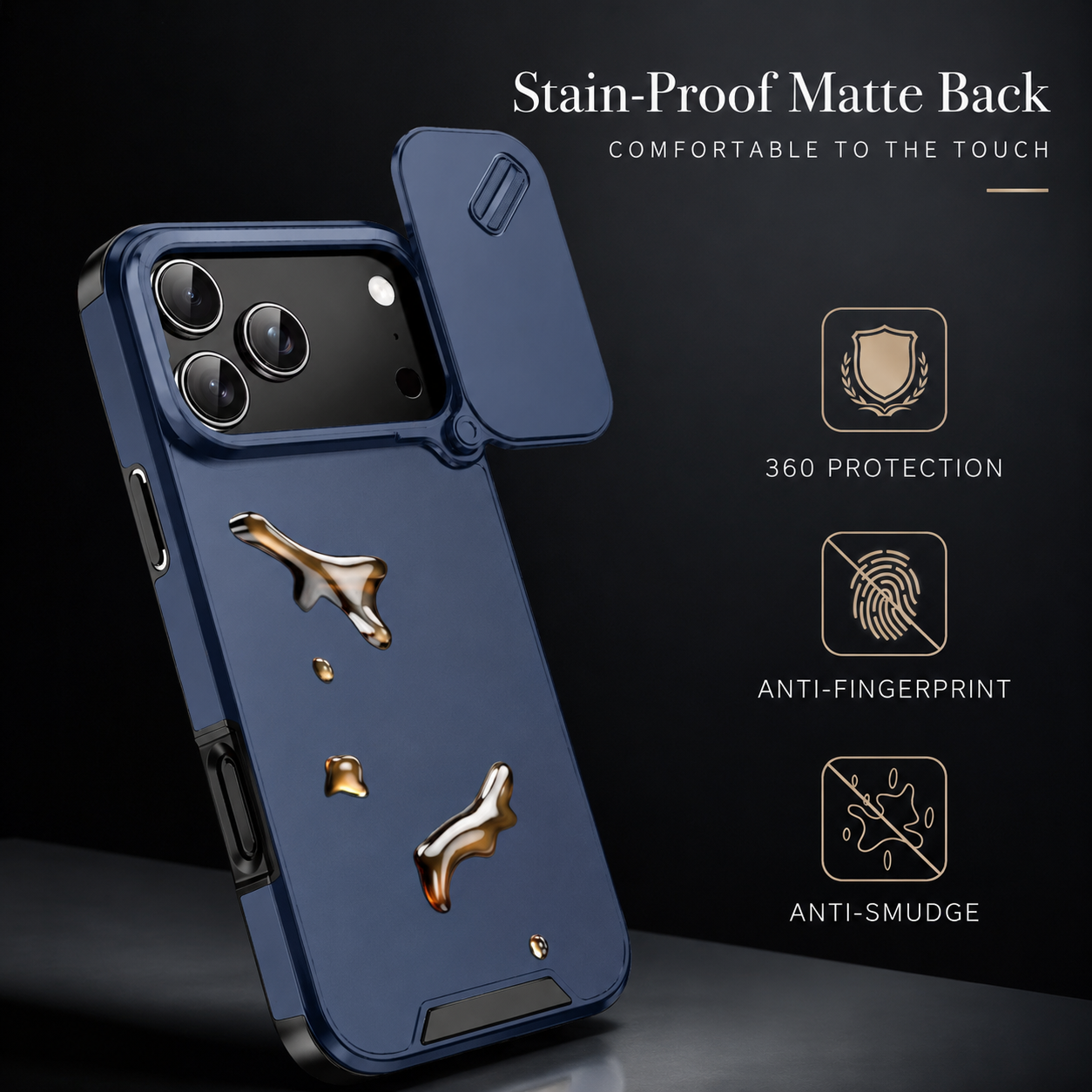 Premium iPhone Case Slide Camera Cover Shockproof PC TPU Protective Cover Anti Collision Camera Protection Slim Durable Full Coverage Anti Scratch Design