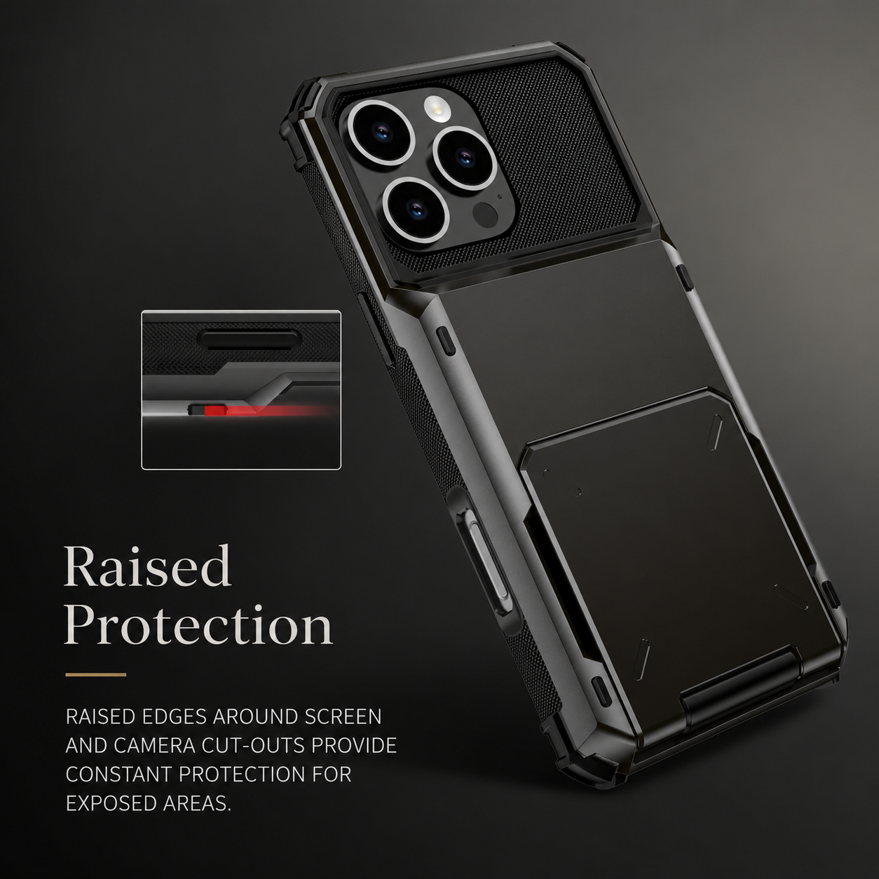Premium iPhone Case Slide Wallet Card Holder Dual Layer PC Armor Cover Shockproof Protective Anti Fingerprint Non Slip Business Design
