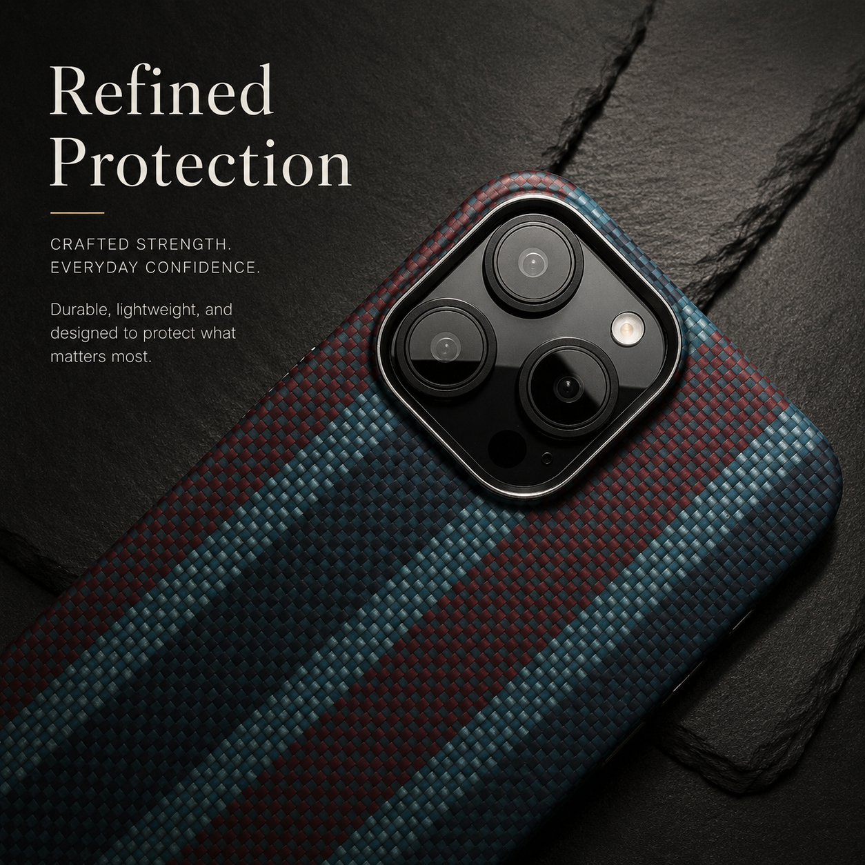 Premium iPhone Case Ultra Thin Carbon Fiber Aramid Cover Lightweight Shockproof Full Coverage Anti Fingerprint Anti Scratch Slim Protective Design