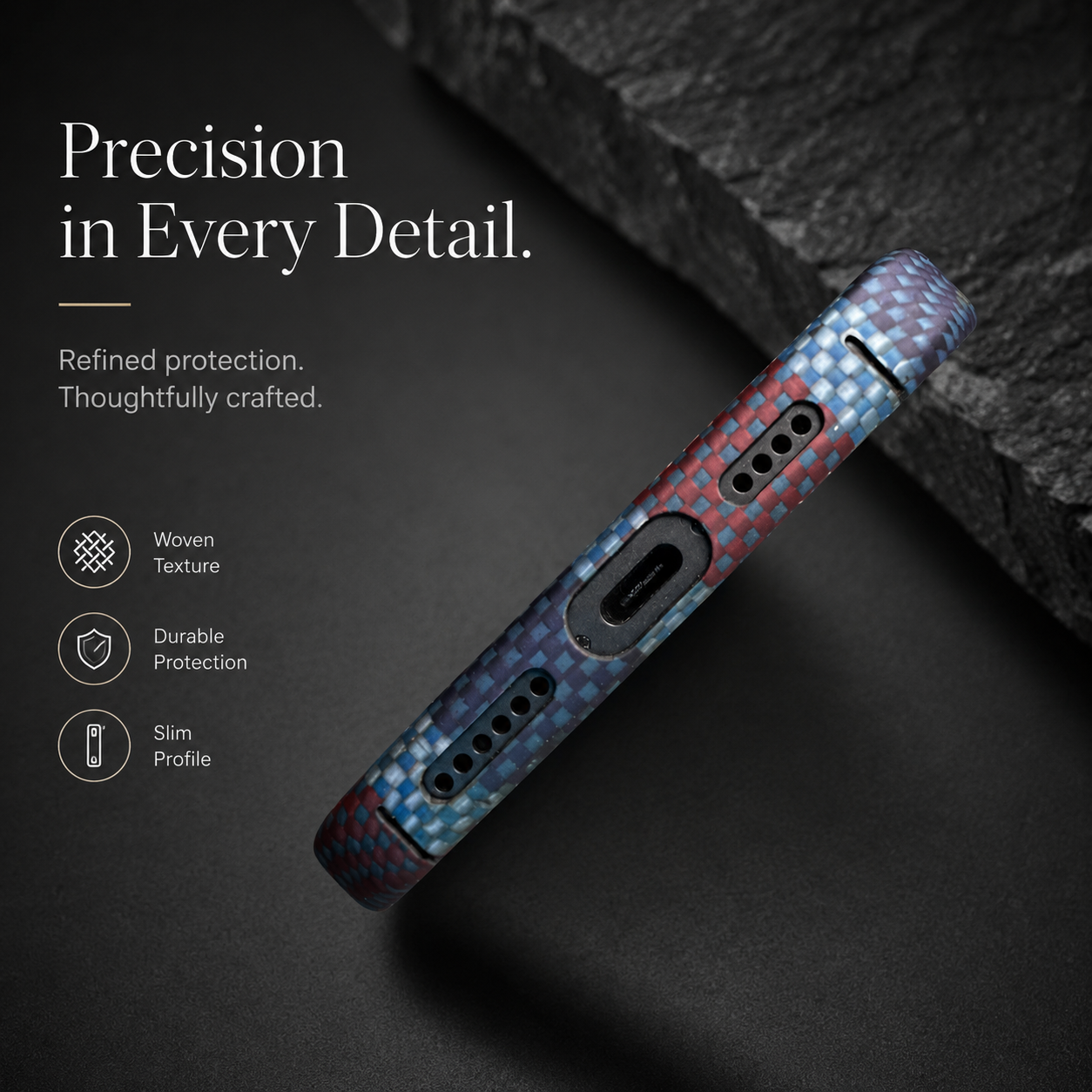 Premium iPhone Case Ultra Thin Carbon Fiber Aramid Cover Lightweight Shockproof Full Coverage Anti Fingerprint Anti Scratch Slim Protective Design
