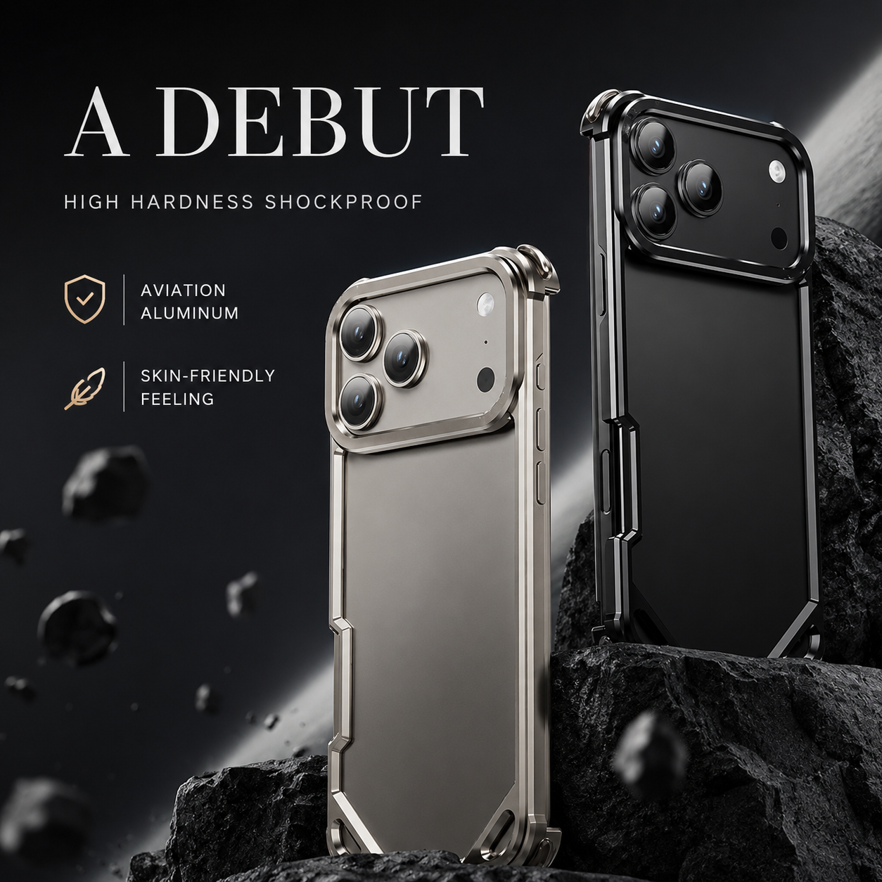 Premium iPhone Case Ultra Thin Metal Frame Bumper Shockproof Wireless Charging Compatible Slim Lightweight Camera Protection Half Wrapped Design
