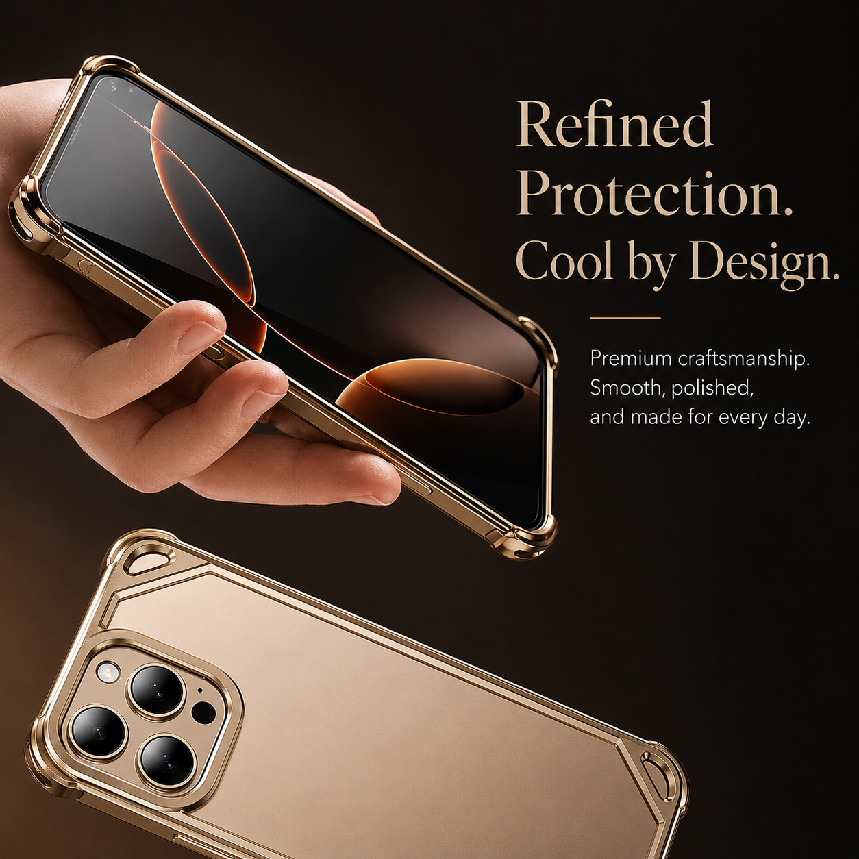 Premium iPhone Case Ultra Thin Metal Frame Bumper Shockproof Wireless Charging Compatible Slim Lightweight Camera Protection Half Wrapped Design
