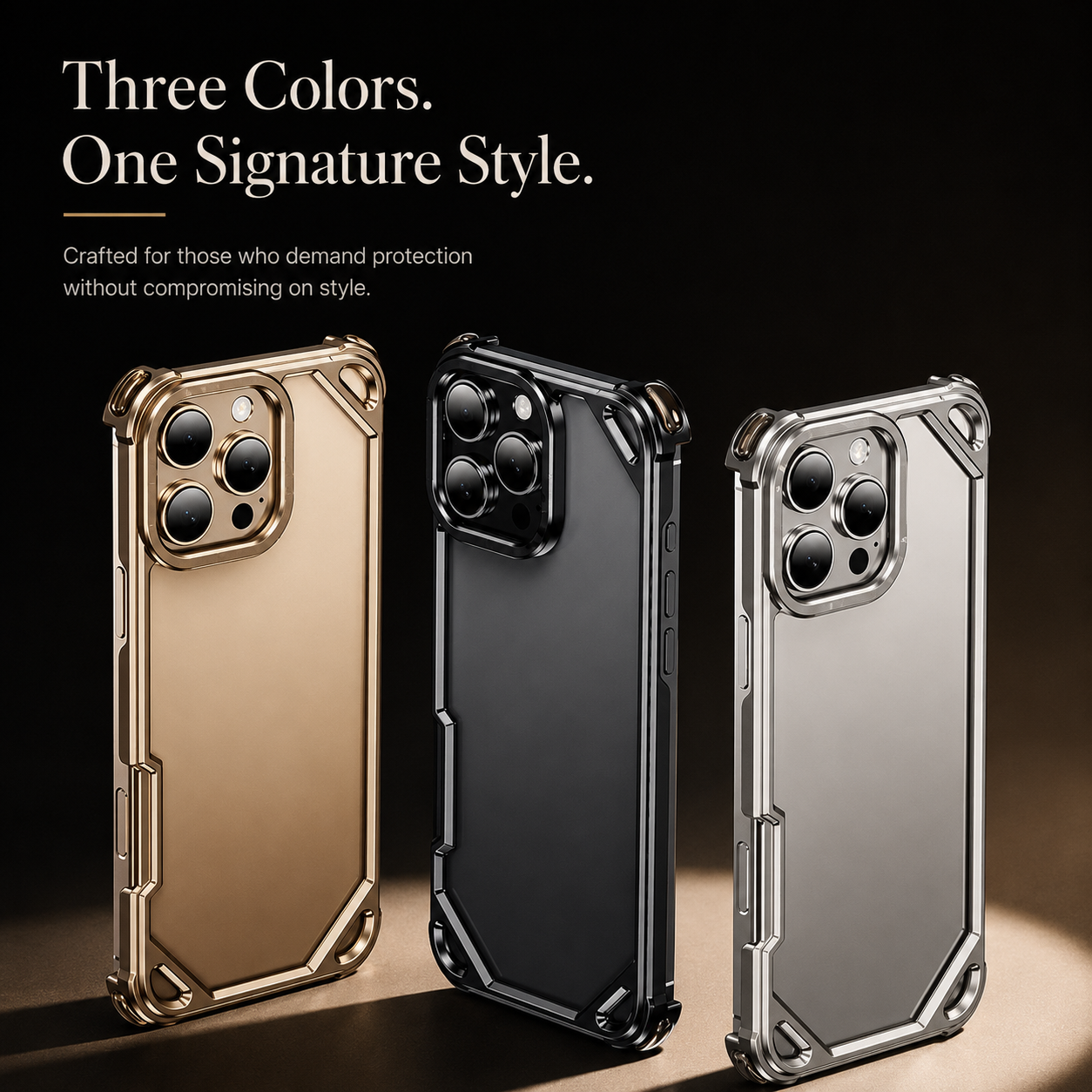 Premium iPhone Case Ultra Thin Metal Frame Bumper Shockproof Wireless Charging Compatible Slim Lightweight Camera Protection Half Wrapped Design