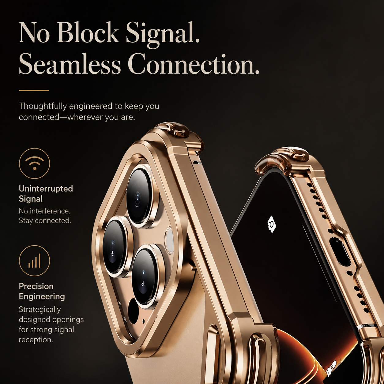 Premium iPhone Case Ultra Thin Metal Frame Bumper Shockproof Wireless Charging Compatible Slim Lightweight Camera Protection Half Wrapped Design