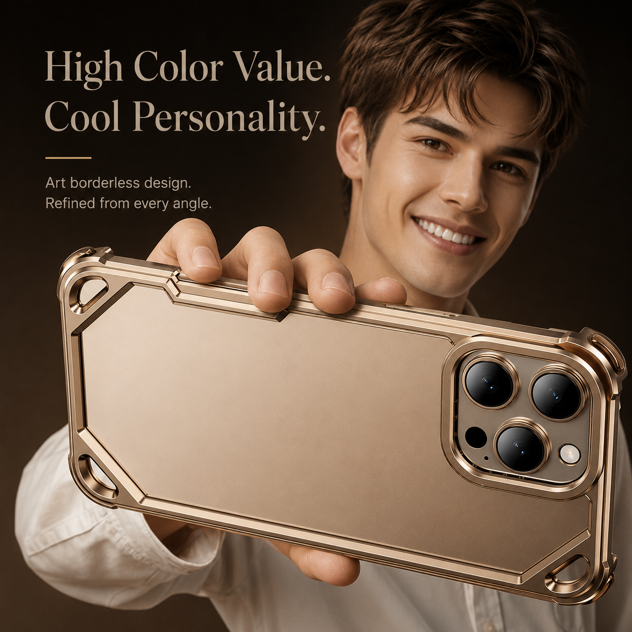Premium iPhone Case Ultra Thin Metal Frame Bumper Shockproof Wireless Charging Compatible Slim Lightweight Camera Protection Half Wrapped Design