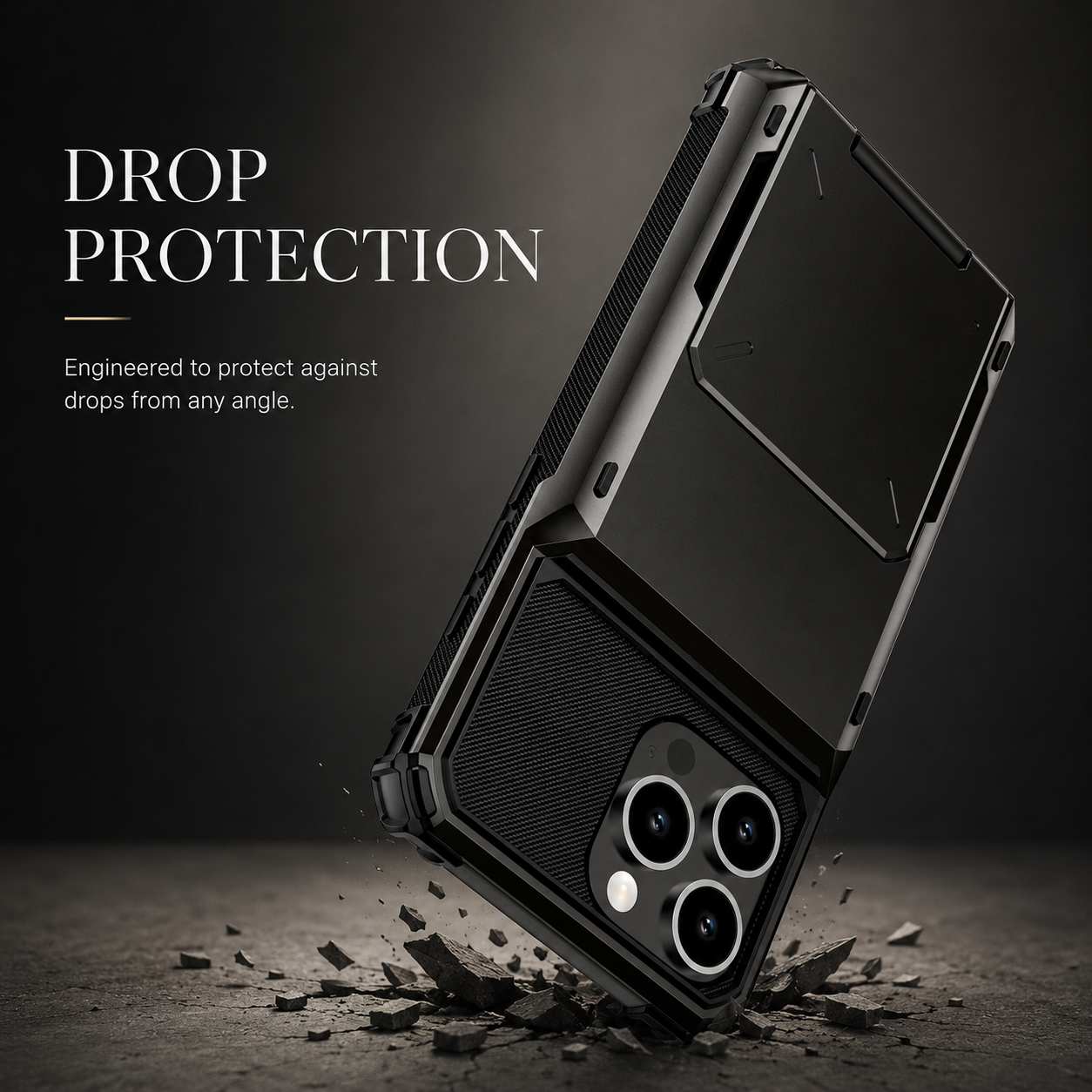 Premium iPhone Case Wallet Cover Hidden Card Holder Dual Layer Shockproof Armor Anti Scratch Raised Camera Protection Slim Full Coverage Design