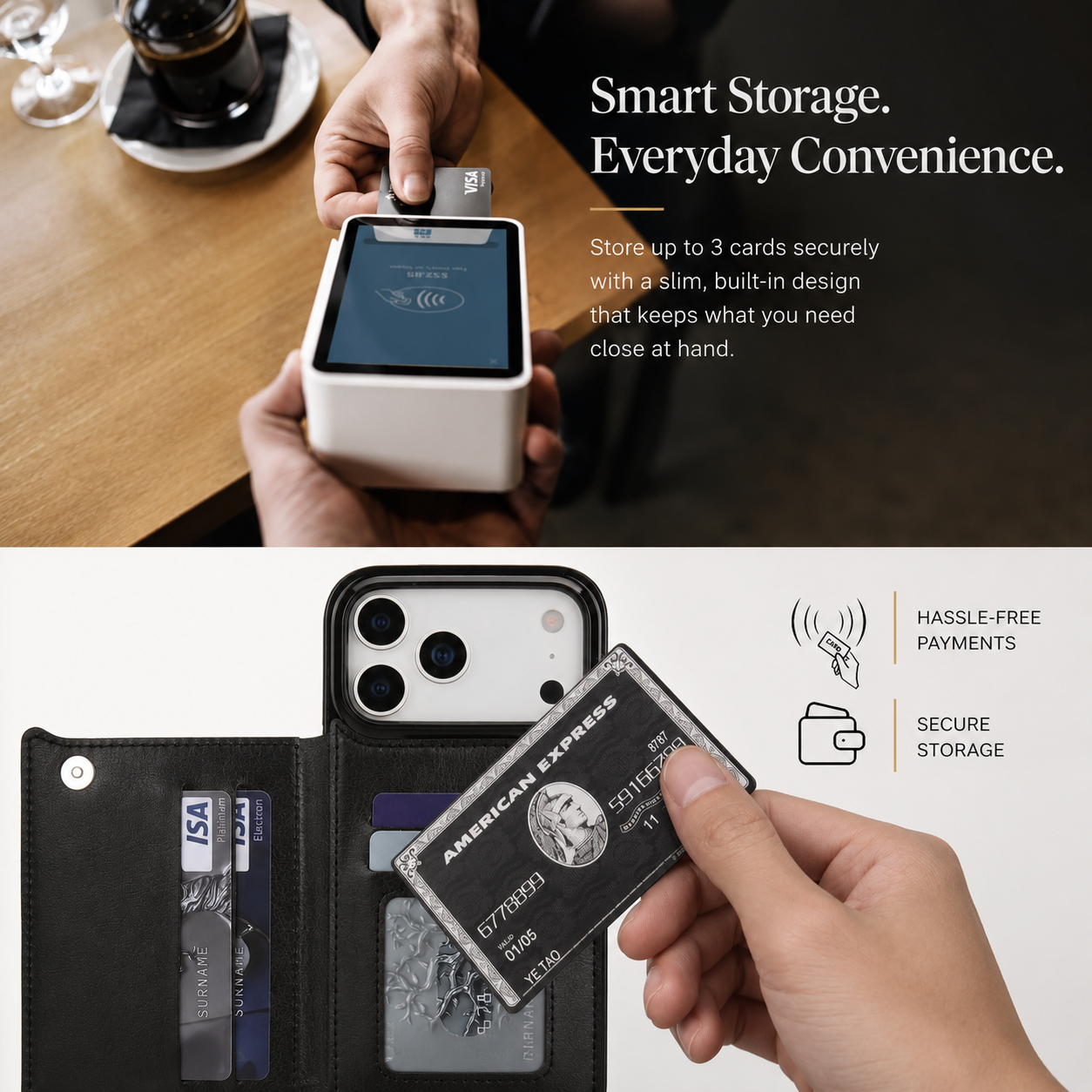 Premium iPhone Case Wallet Flip Cover Card Holder Magnetic Clasp Kickstand Faux Leather Shockproof Anti Scratch Slim Full Coverage Protective Design