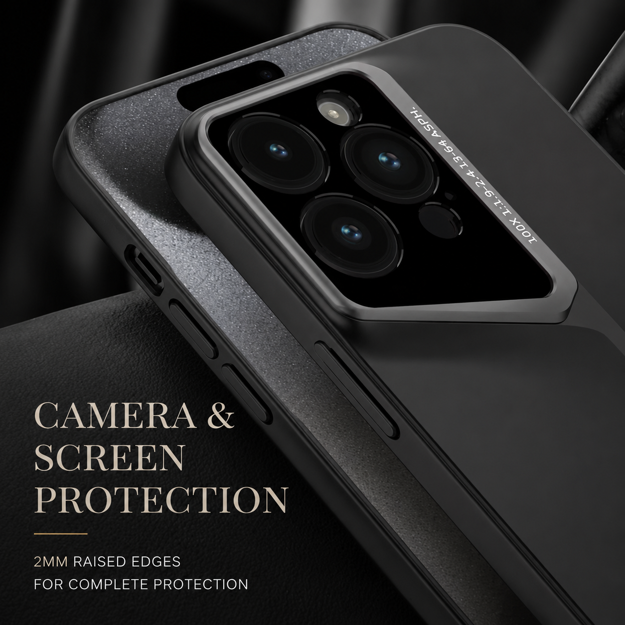 Premium iPhone Case Ultra Thin Titanium Finish Blade Style Shockproof Lens Protection Lightweight Half Wrapped Protective Cover Full Coverage Design