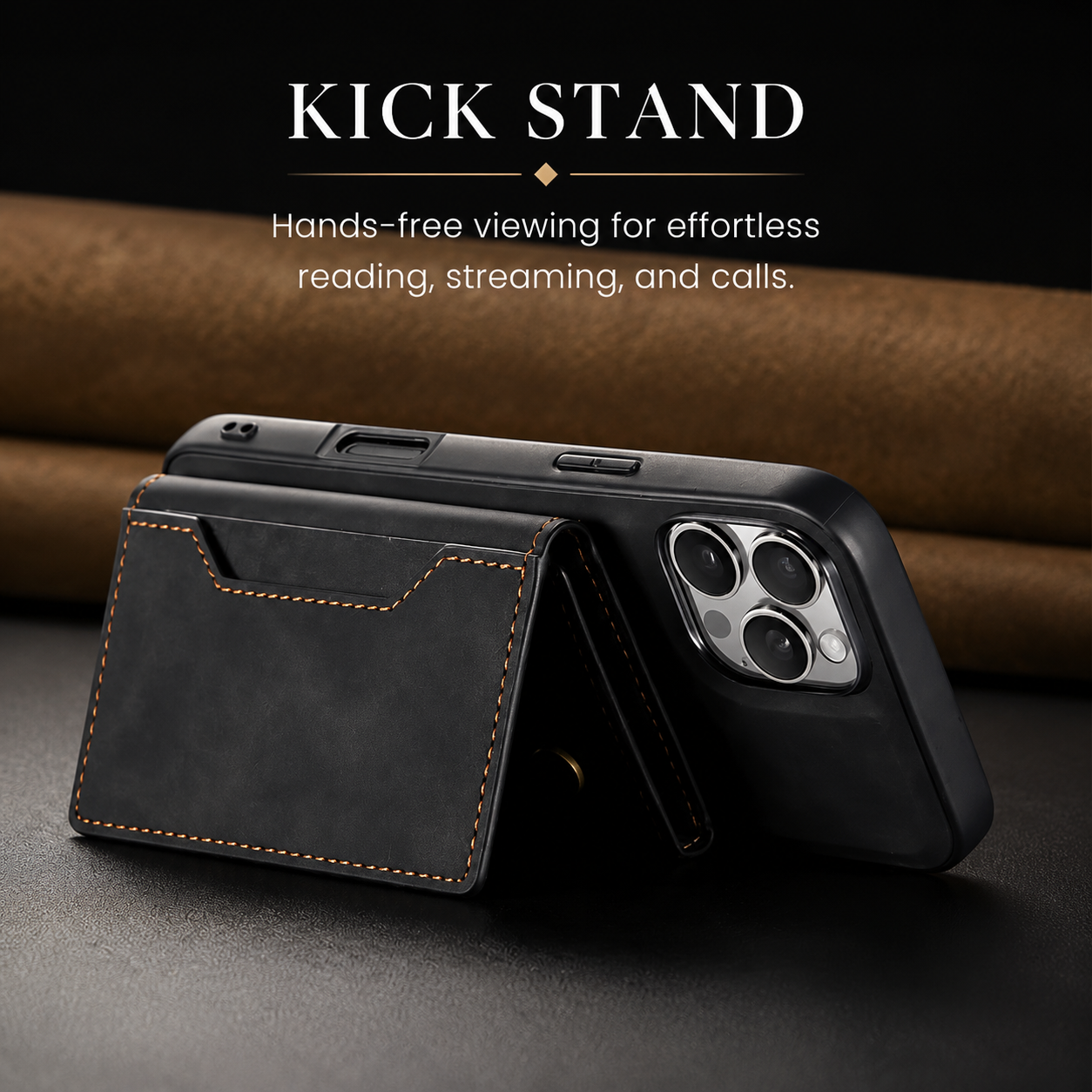 Premium iPhone Case Magnetic Leather Wallet Cover Card Holder Kickstand Money Slot Shockproof Protective Cover Anti Scratch Slim Half Wrapped