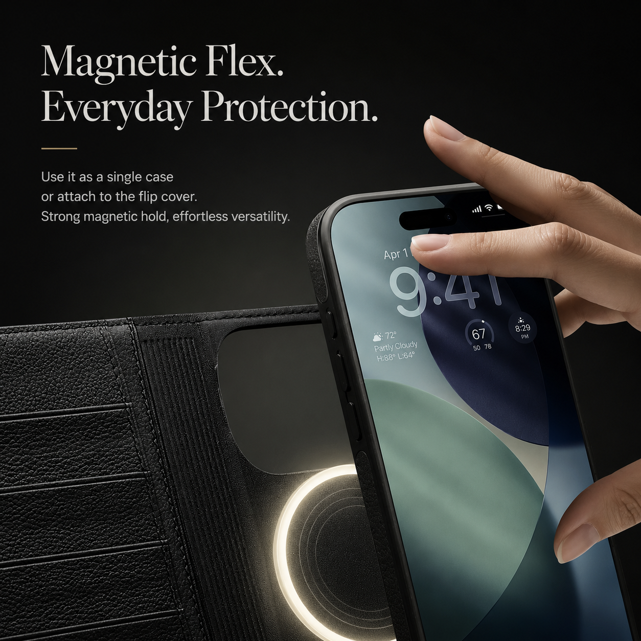 Premium iPhone Case Genuine Leather Wallet Flip Cover Card Holder Kickstand Shockproof Anti Scratch Ultra Slim Full Coverage Protective Design