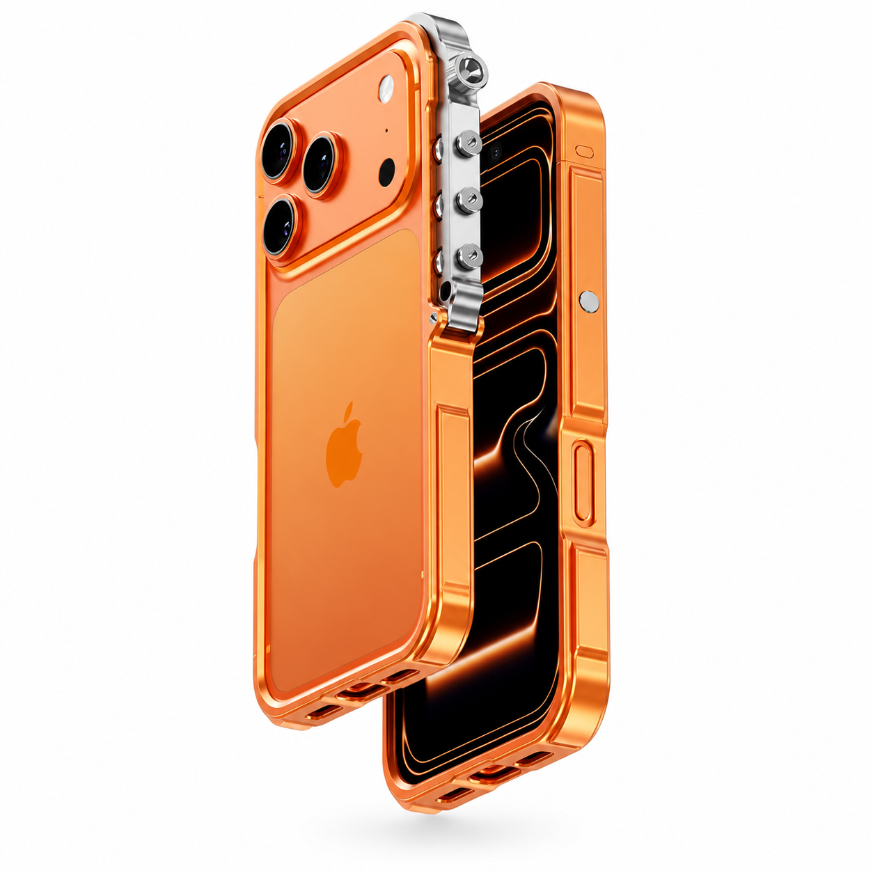 Premium iPhone Case Magnetic Aluminum Alloy Cyberpunk Bumper Heat Dissipation Shockproof Non Slip Lightweight Full Coverage Protective Design