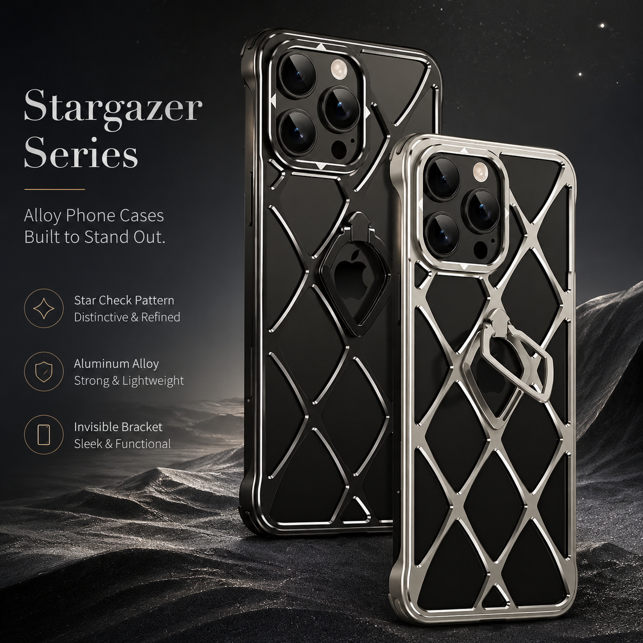 Premium iPhone Case MagSafe Compatible Magnetic Ultra Light Metal Frame Cooling Back Built-in Stand Shockproof Camera Protection Slim Full Coverage