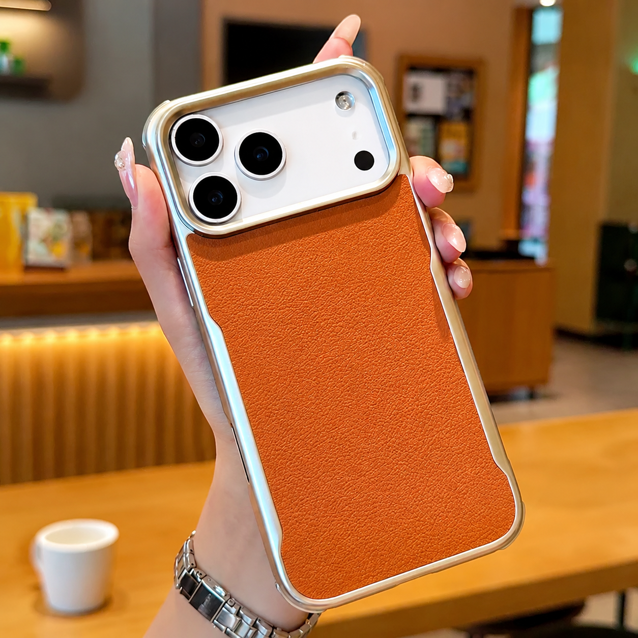 Premium iPhone Case MagSafe Compatible Magnetic PU Leather Protective Cover Metal Frame Shockproof Camera Lens Protection Anti Scratch Non Slip Full Coverage