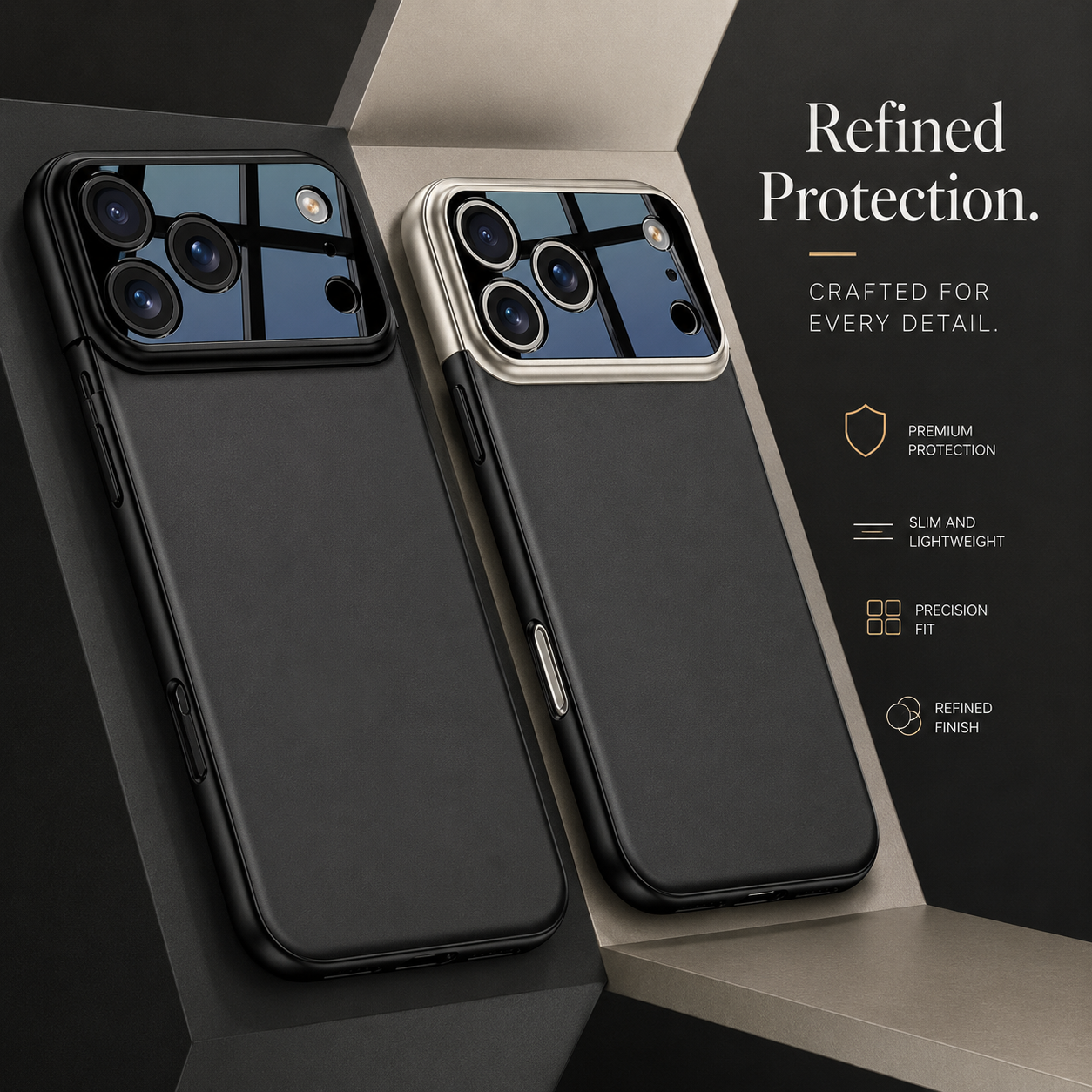 Premium iPhone Case Slim Hard Protective Cover Camera Lens Protection Shockproof Anti Scratch Matte Non Slip Two Tone Full Coverage