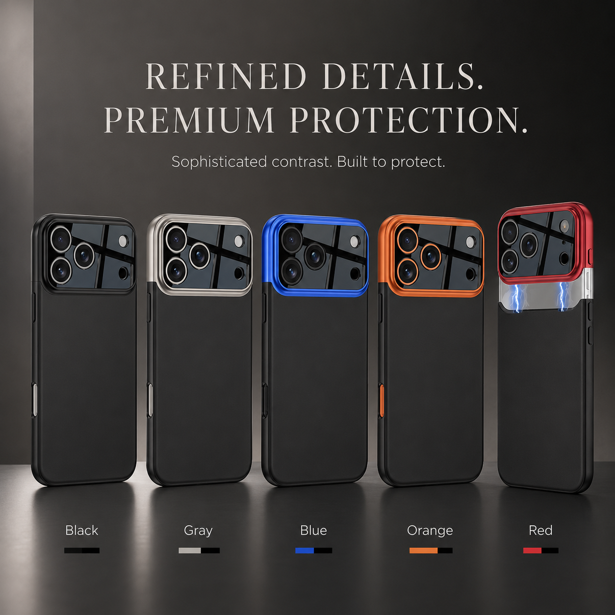 Premium iPhone Case Slim Hard Protective Cover Camera Lens Protection Shockproof Anti Scratch Matte Non Slip Two Tone Full Coverage