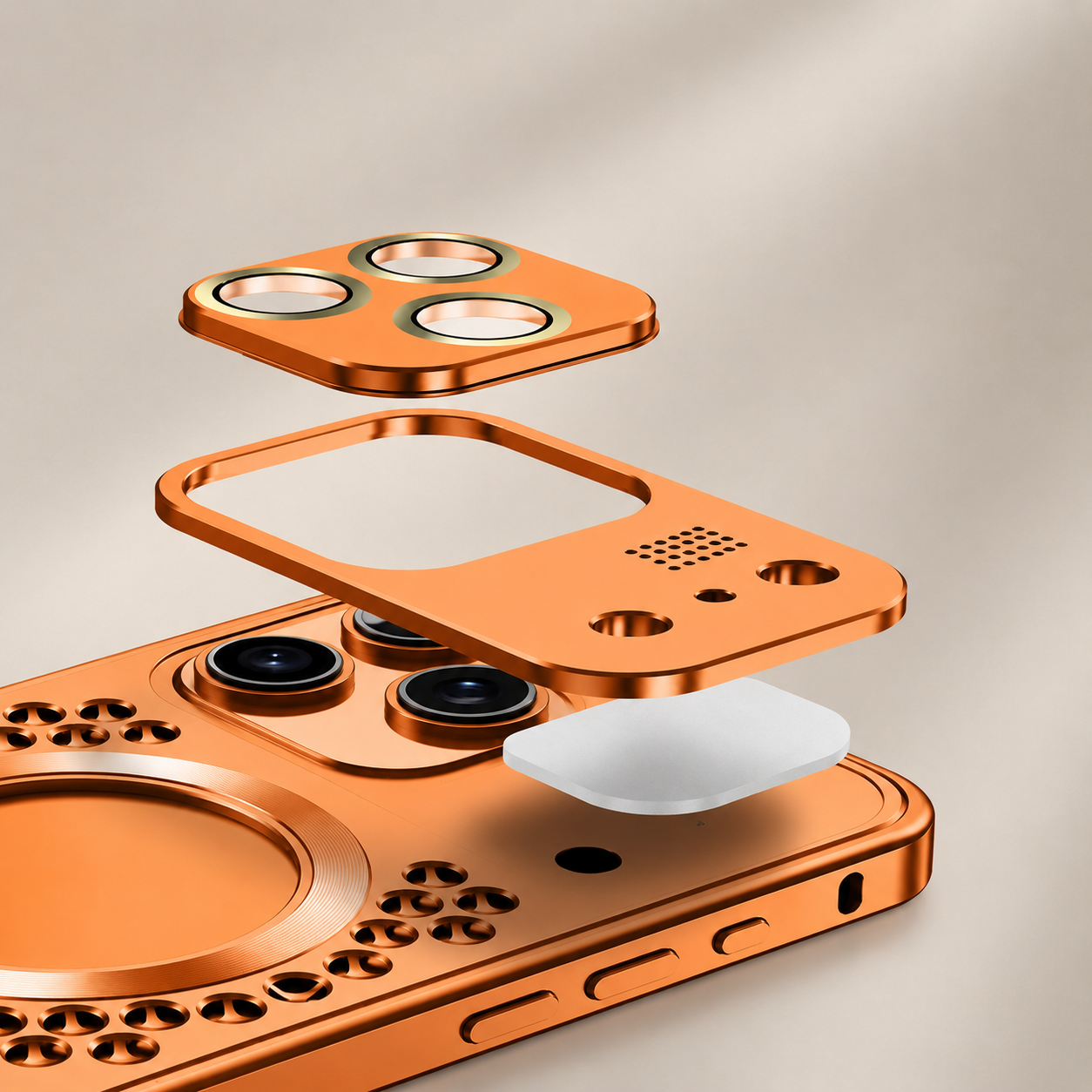 Premium iPhone Case Magnetic Aluminum Alloy Frame Shockproof Protective Cover Heat Dissipation Camera Lens Guard Slim Metal Design Full Coverage
