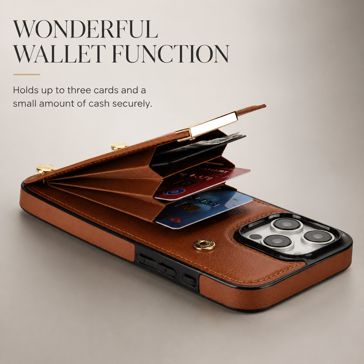 Premium iPhone Case Leather Wallet Flip Cover MagSafe Compatible Card Holder Magnetic Closure Shockproof Camera Protection Slim Full Coverage