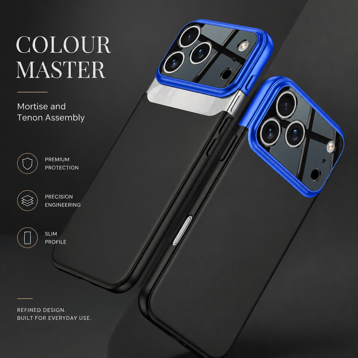 Premium iPhone Case Slim Hard Protective Cover Camera Lens Protection Shockproof Anti Scratch Matte Non Slip Two Tone Full Coverage