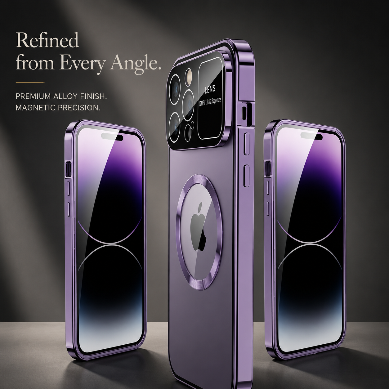 Premium iPhone Case MagSafe Compatible Magnetic Privacy Screen Protective Cover Anti Spy Frosted Glass Back Shockproof Camera Protection Ultra Thin Full Coverage
