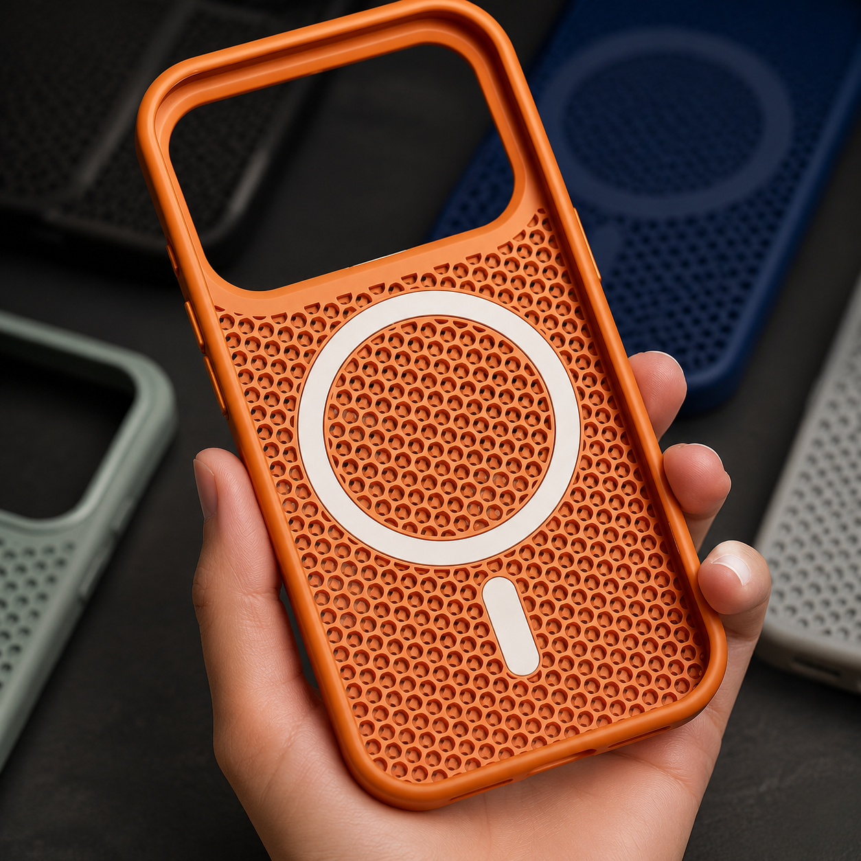 Premium iPhone Case MagSafe Compatible Magnetic Camera Stand Mesh Cooling Shockproof Protective Cover Anti Scratch Matte Camera Lens Protection Slim Full Coverage