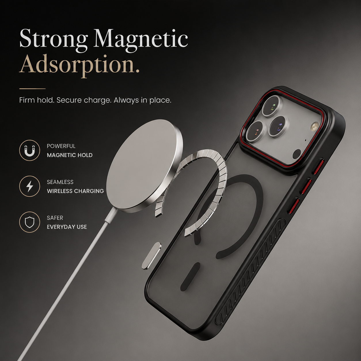 Premium iPhone Case MagSafe Compatible Magnetic Transparent Matte Cover Shockproof Protective Frame Camera Lens Protection Slim Full Coverage