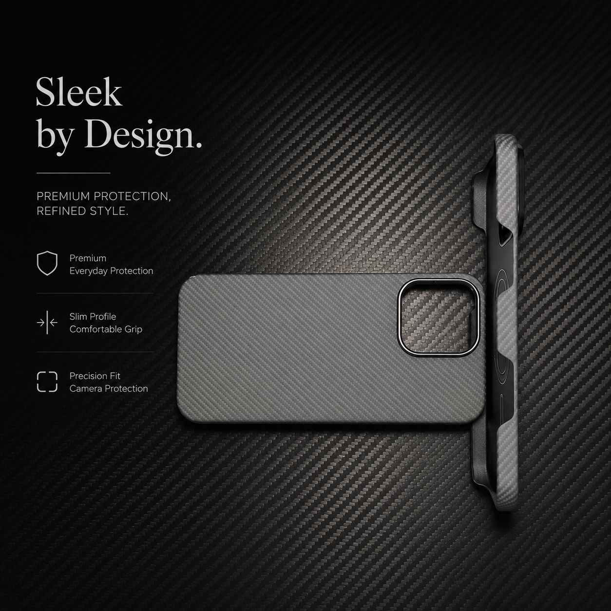 Premium iPhone Case MagSafe Compatible Ultra Thin Aramid Fiber Cover Carbon Texture Shockproof Lightweight Anti Scratch Half Wrapped Protective Design