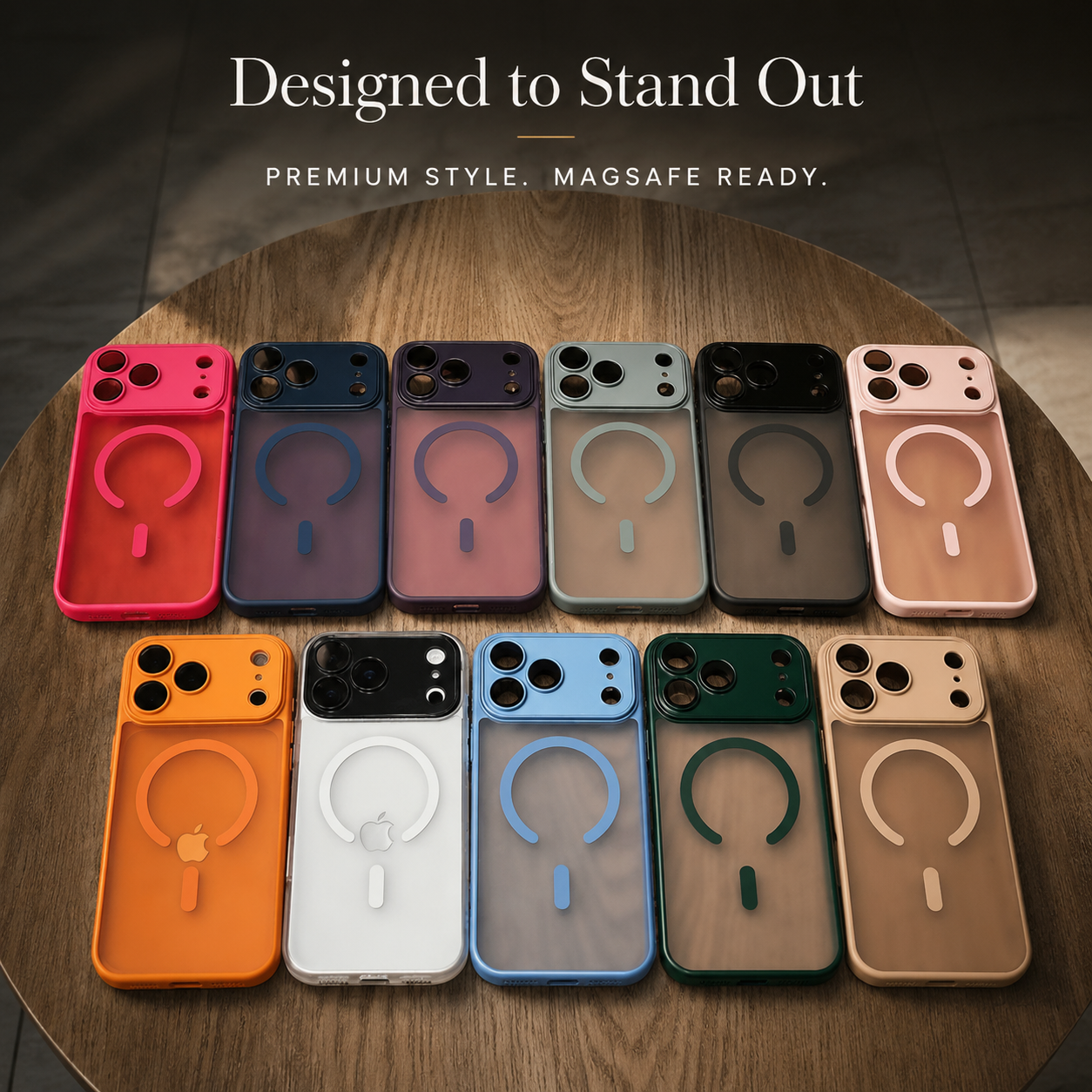 Premium iPhone Case MagSafe Compatible Matte Translucent Cover Magnetic PC TPU Hybrid Shockproof Anti Fingerprint Protective Slim Case