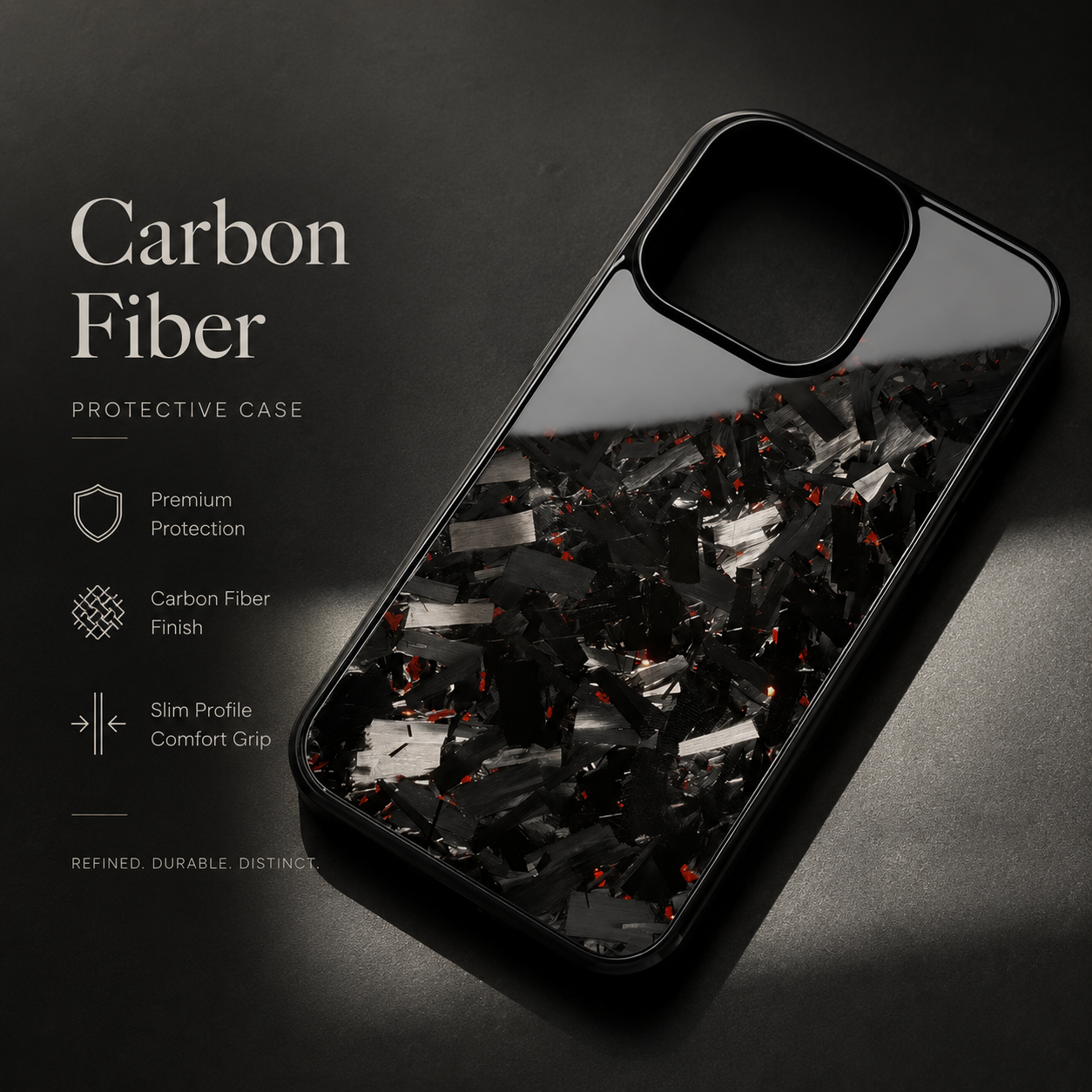 Premium iPhone Case MagSafe Compatible Forged Carbon Fiber Cover TPU Hybrid Full Coverage Magnetic Shockproof Anti Scratch Non Slip Slim Lightweight Protective Design