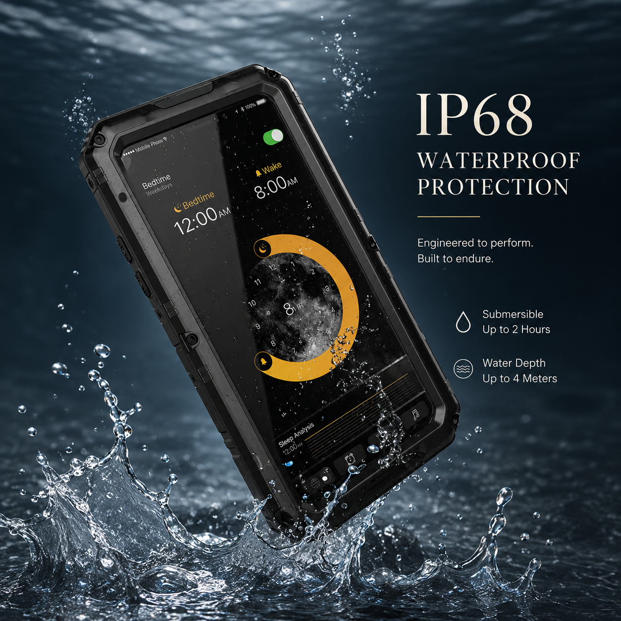 Premium iPhone Case MagSafe Compatible IP68 Waterproof Aluminum Armor Cover Magnetic Shockproof Full Body Camera Guard Rugged Protective Design