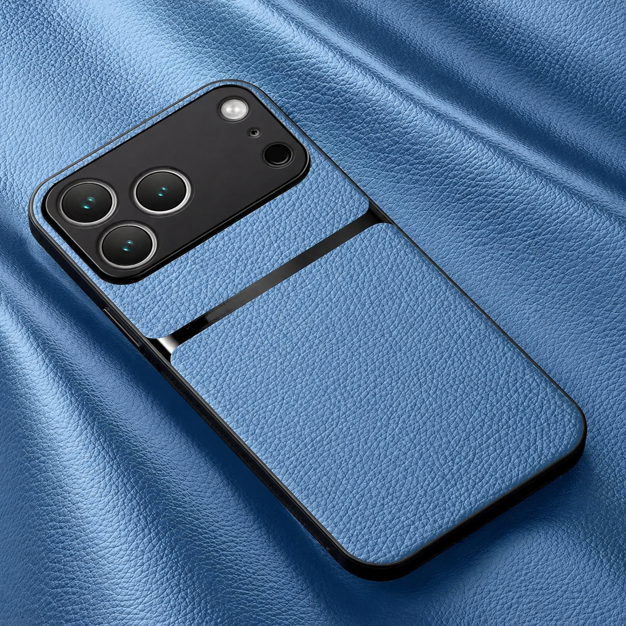 Premium iPhone Case Leather Pattern Silicone Back Cover Shockproof Protective Armor Full Coverage Slim Anti Slip Durable Design Protective Phone Case
