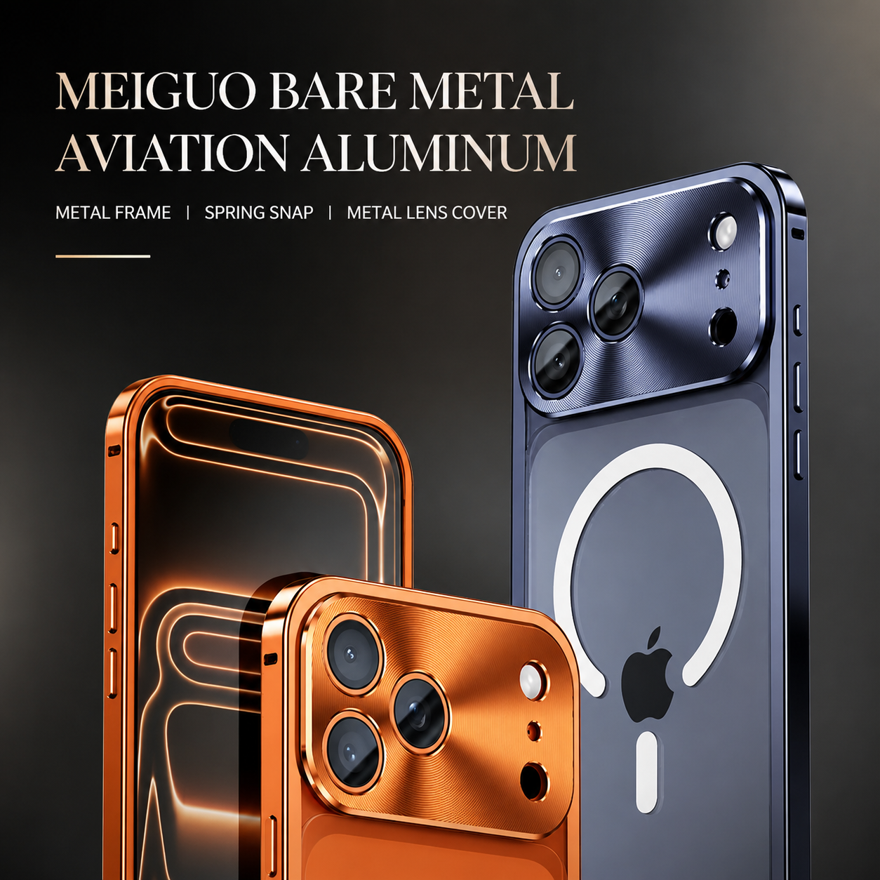 Premium iPhone Case MagSafe Compatible Magnetic Aluminum Bumper Frame Matte Transparent Back Shockproof Protective Camera Lens Guard Slim Full Coverage