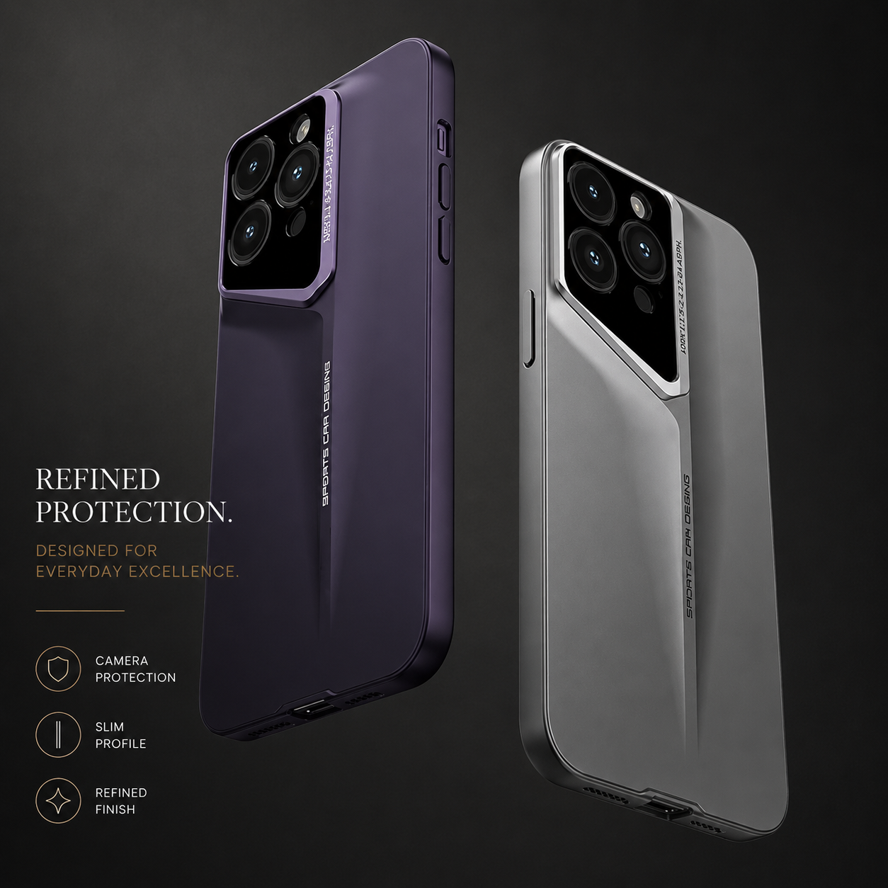Premium iPhone Case Ultra Slim Magnetic Hard PC Cover Matte Blade Texture Frosted Lens Protection Shockproof Non Slip Full Coverage Design