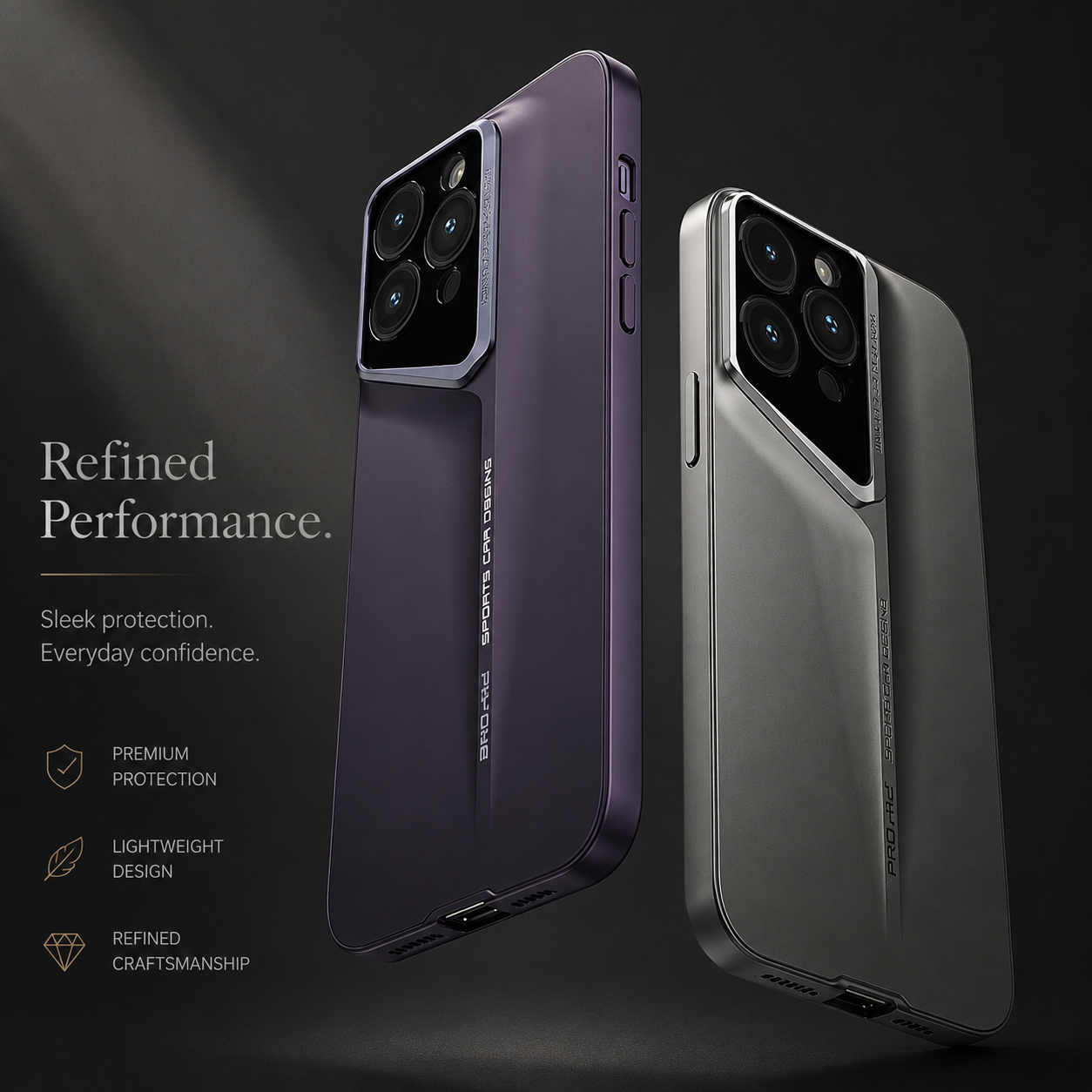Premium iPhone Case Ultra Slim Magnetic Hard PC Cover Matte Blade Texture Frosted Lens Protection Shockproof Non Slip Full Coverage Design