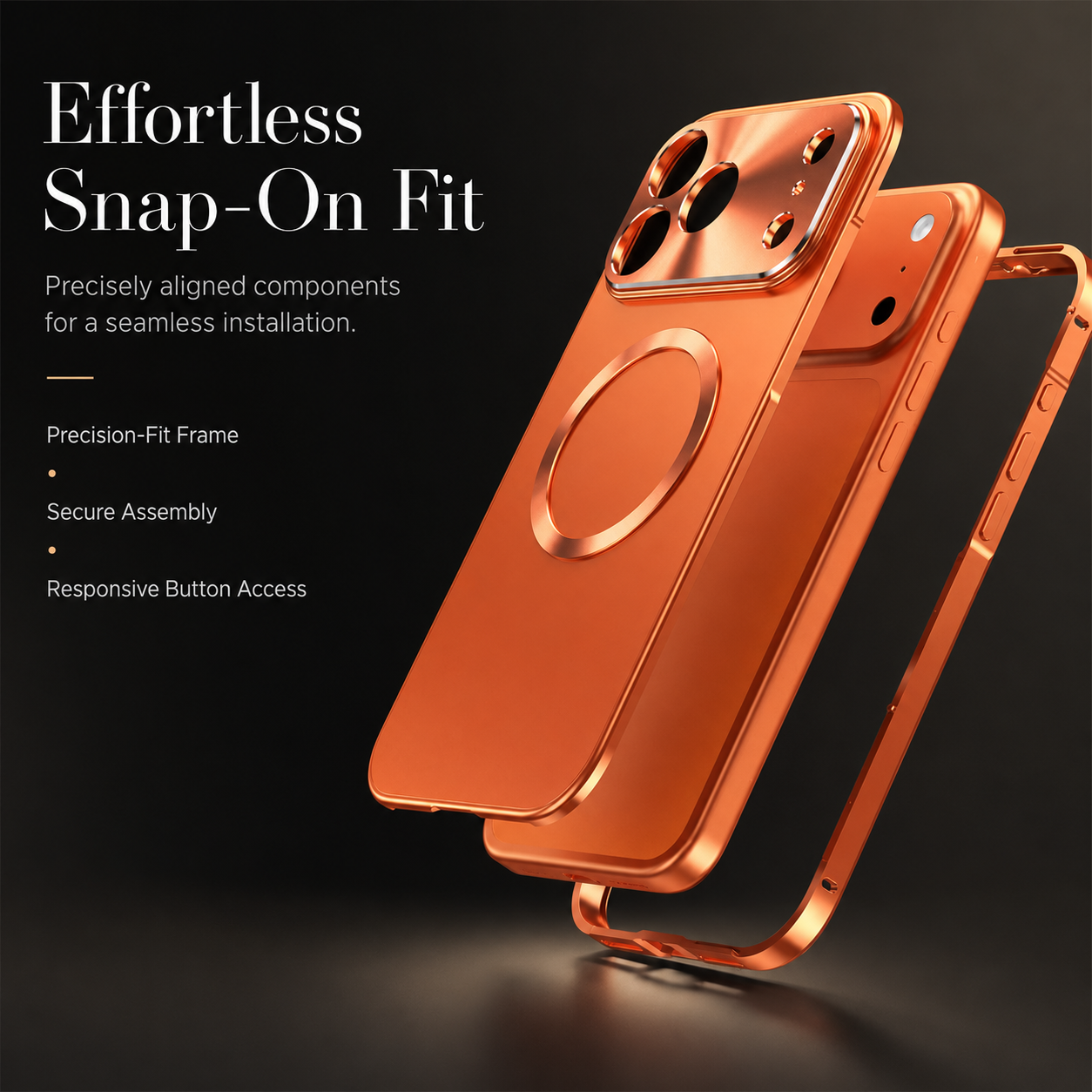 Premium iPhone Case MagSafe Compatible Magnetic Aluminum Frame Frosted Matte Shockproof Protective Camera Lens Protection Ultra Thin Full Coverage