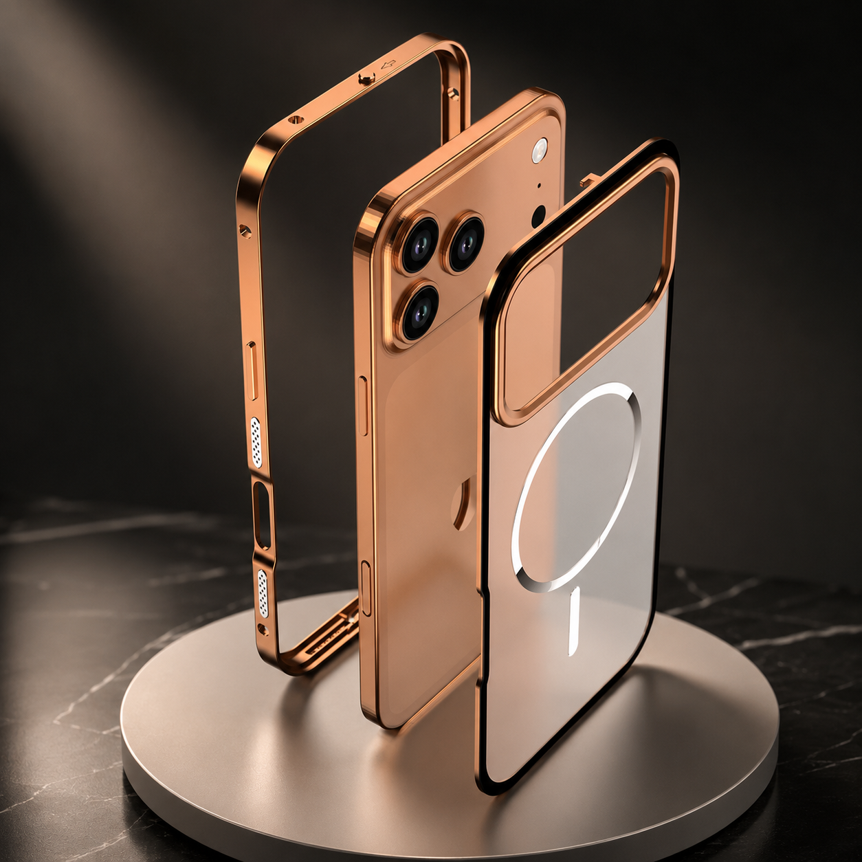 Premium iPhone Case MagSafe Compatible Magnetic Aluminum Frame Frosted Matte Shockproof Protective Camera Lens Protection Slim Design Full Coverage