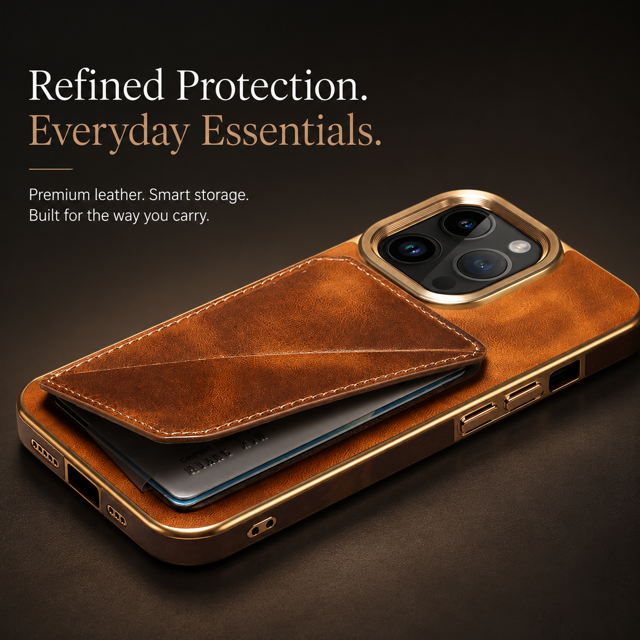 Premium iPhone Case Genuine Cowhide Leather Wallet Cover MagSafe Compatible Magnetic Card Holder Shockproof Camera Protection Slim Full Coverage