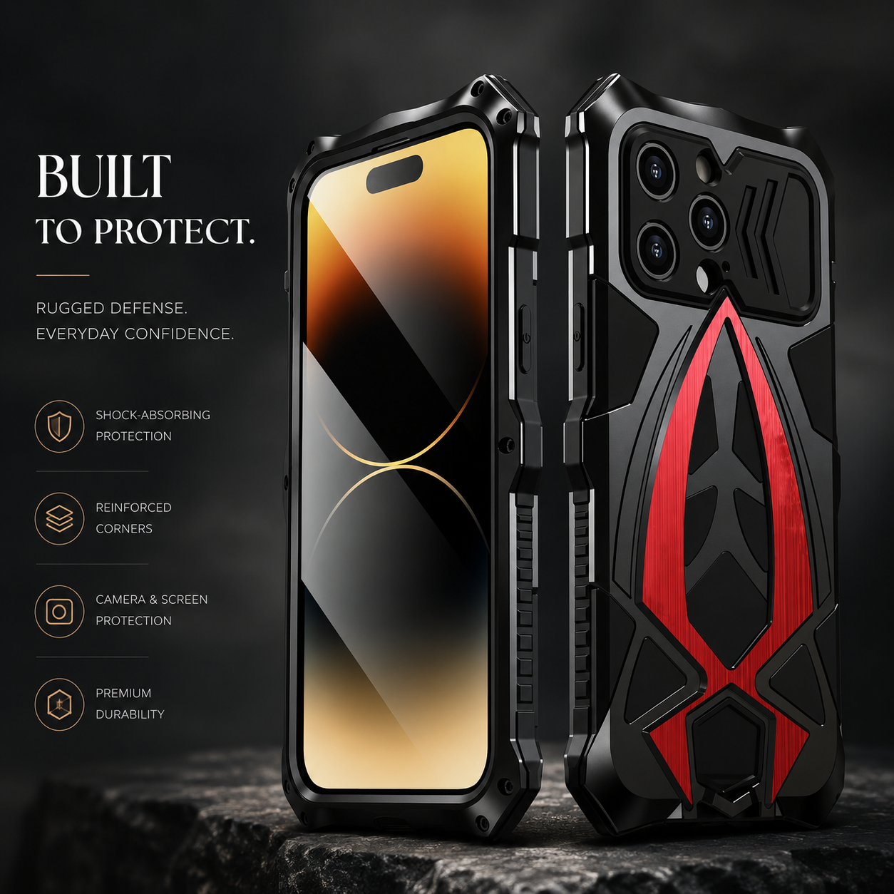 Premium iPhone Case MagSafe Compatible Magnetic Metal Armor Protective Cover Shockproof Camera Lens Protection Ultra Thin TPU Frame Full Coverage Design